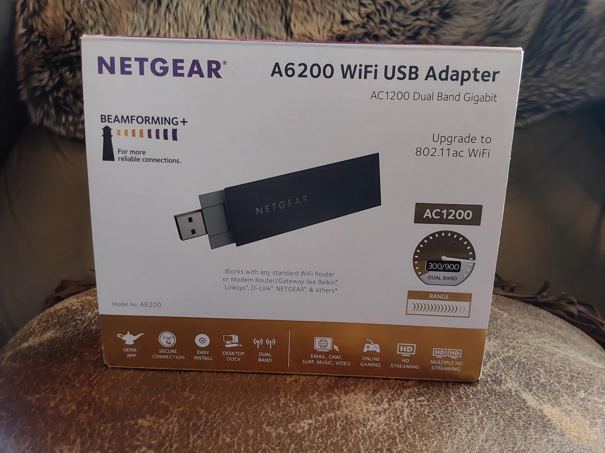 NETGEAR A6200-100NAS AC1200 WiFi USB Wireless Adapter