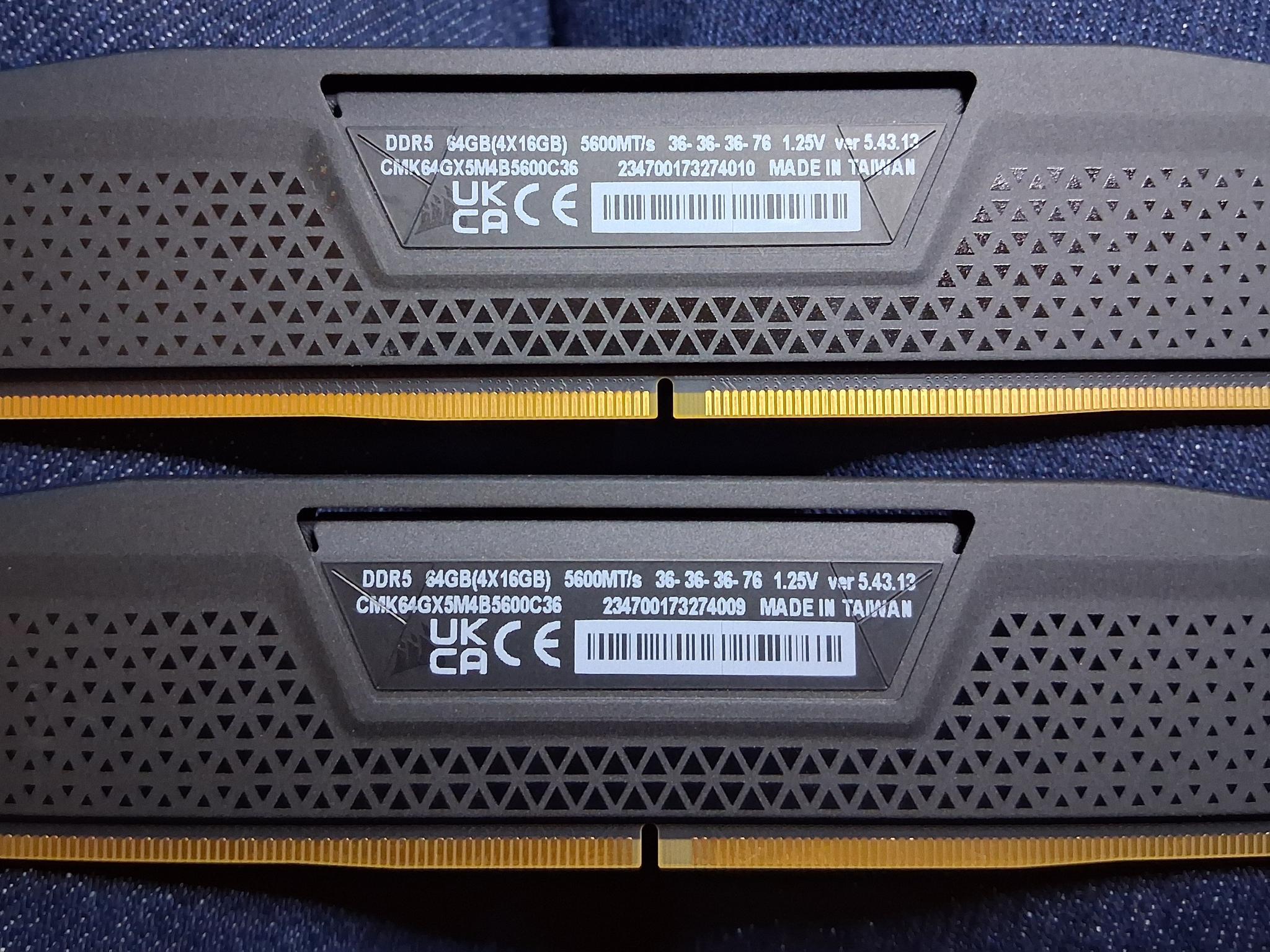 Corsair Vengeance  32GB Kit DDR5 5600 MT/s  CL36