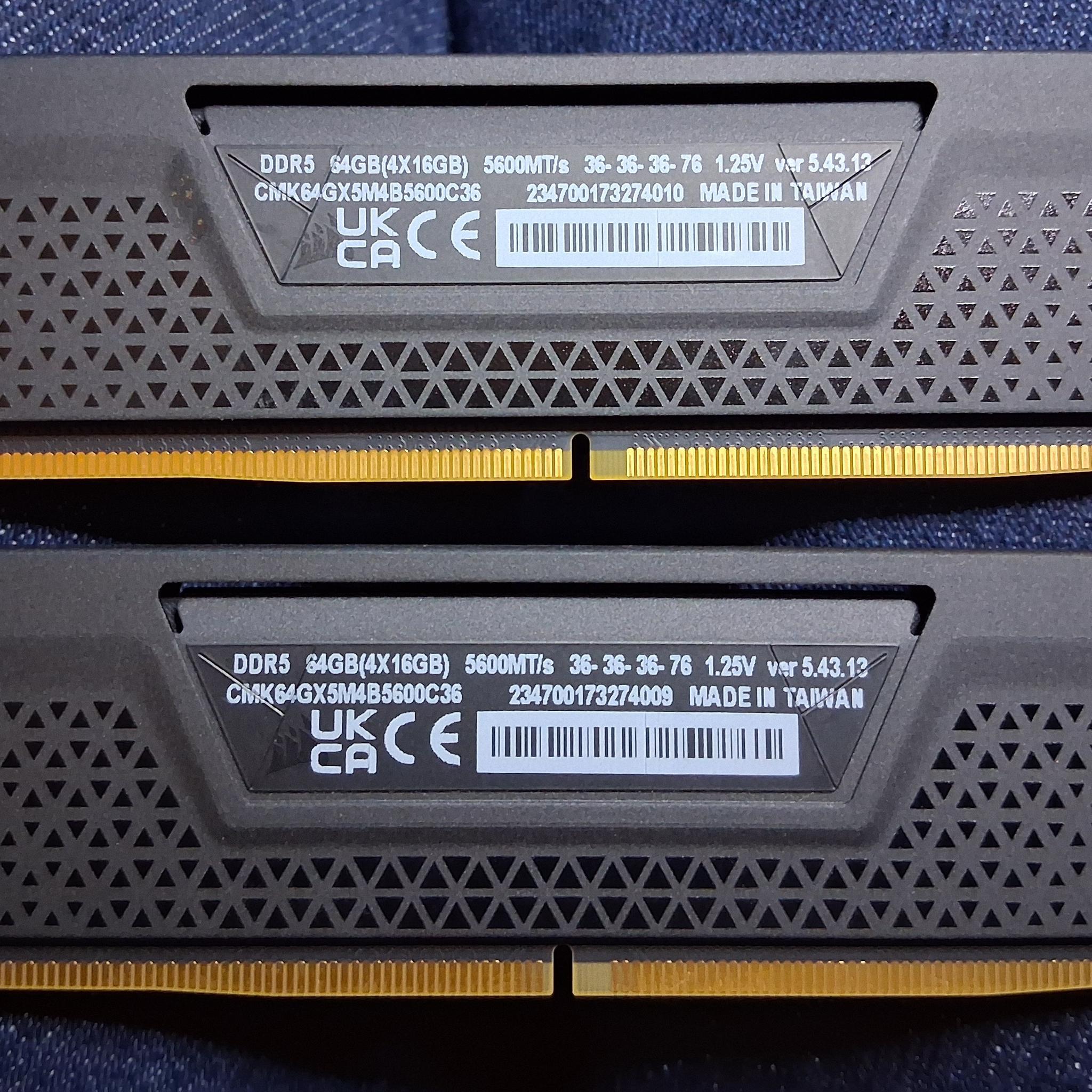 Corsair Vengeance  32GB Kit DDR5 5600 MT/s  CL36