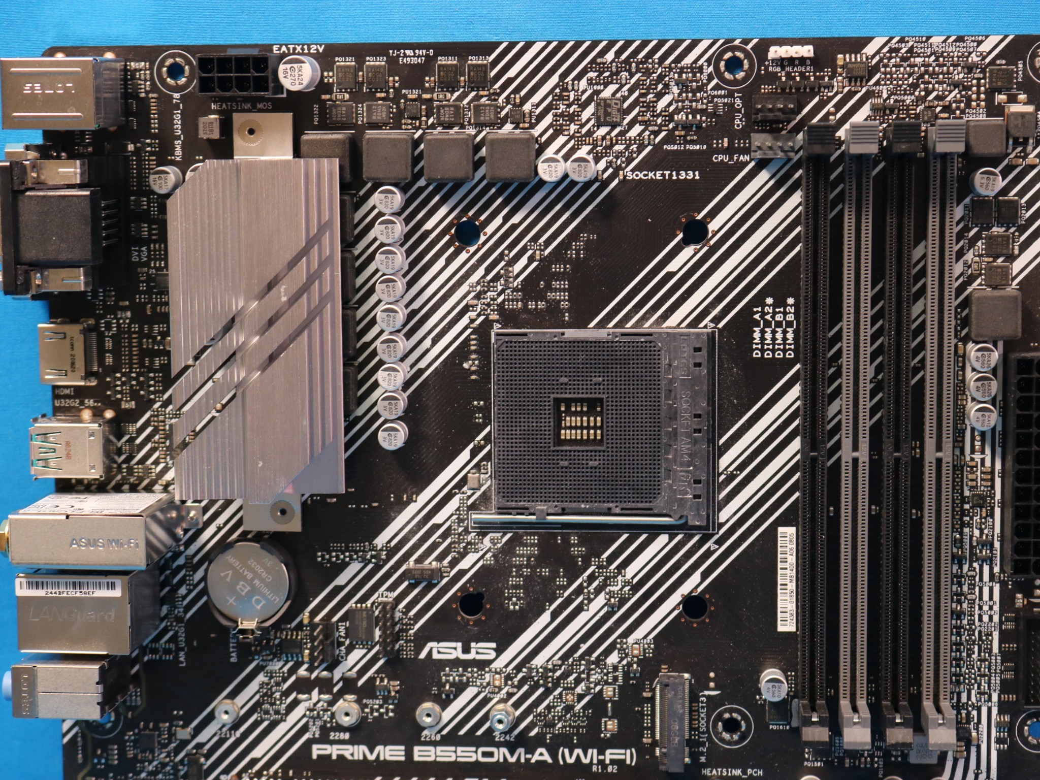 ASUS Prime B550M-A (WI-FI) AMD Socket AM4 DDR4 MicroATX Desktop Motherboard No I/O - 4179137028