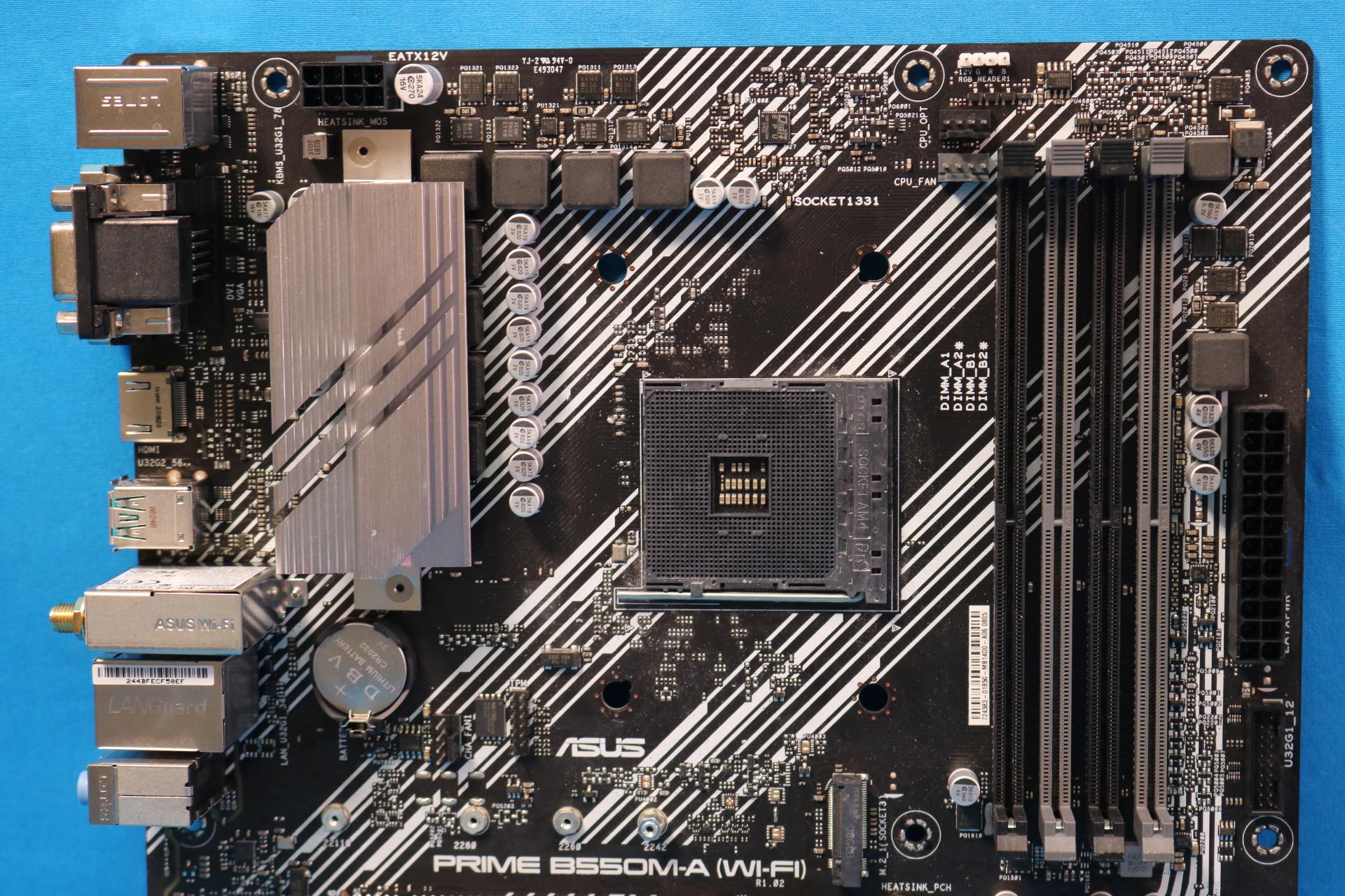 ASUS Prime B550M-A (WI-FI) AMD Socket AM4 DDR4 MicroATX Desktop Motherboard No I/O - 4179137028