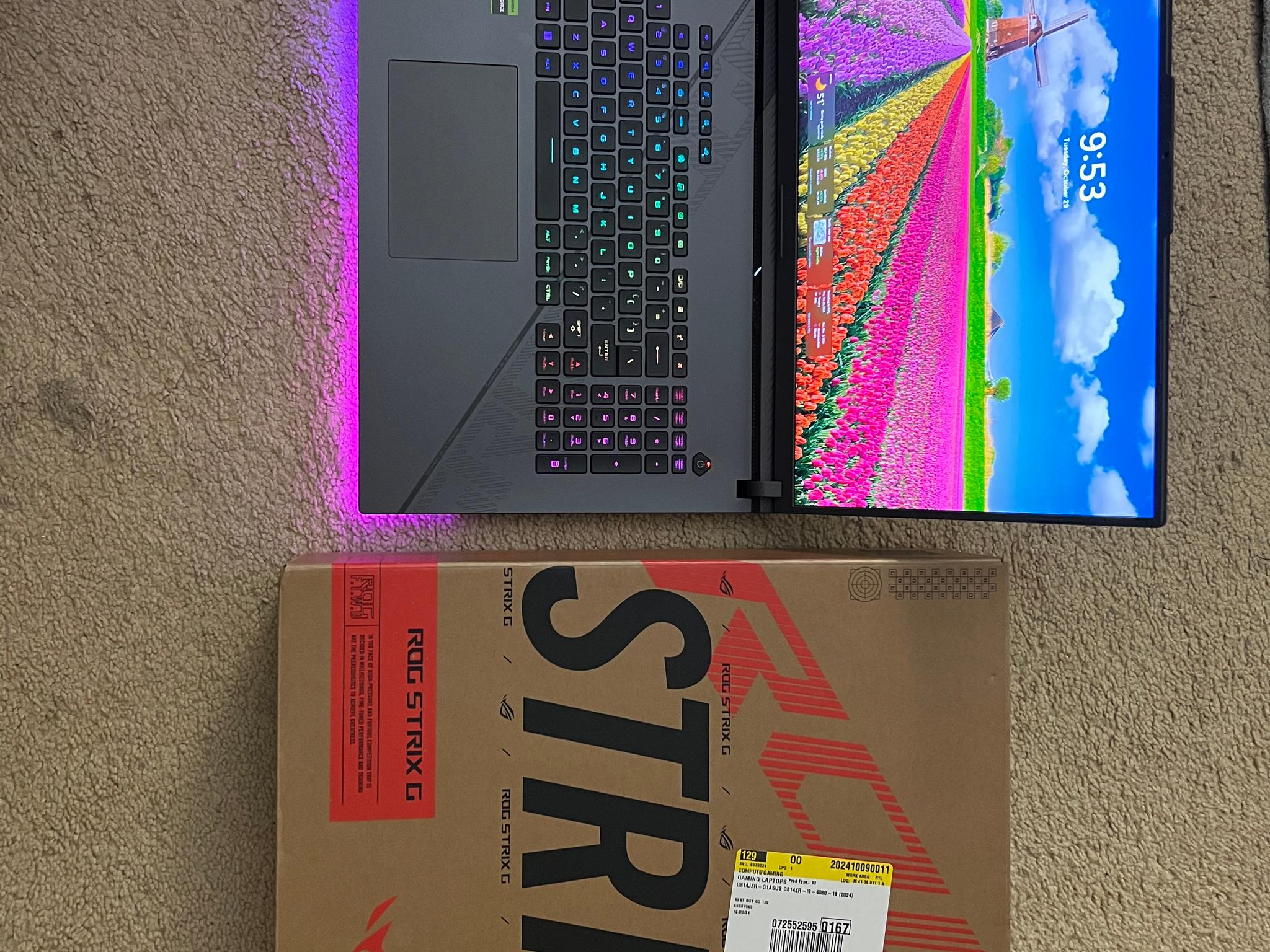 ASUS ROG Strix G18 18” intel i9 14900hx 32gb DDR5 rtx 4080 laptop