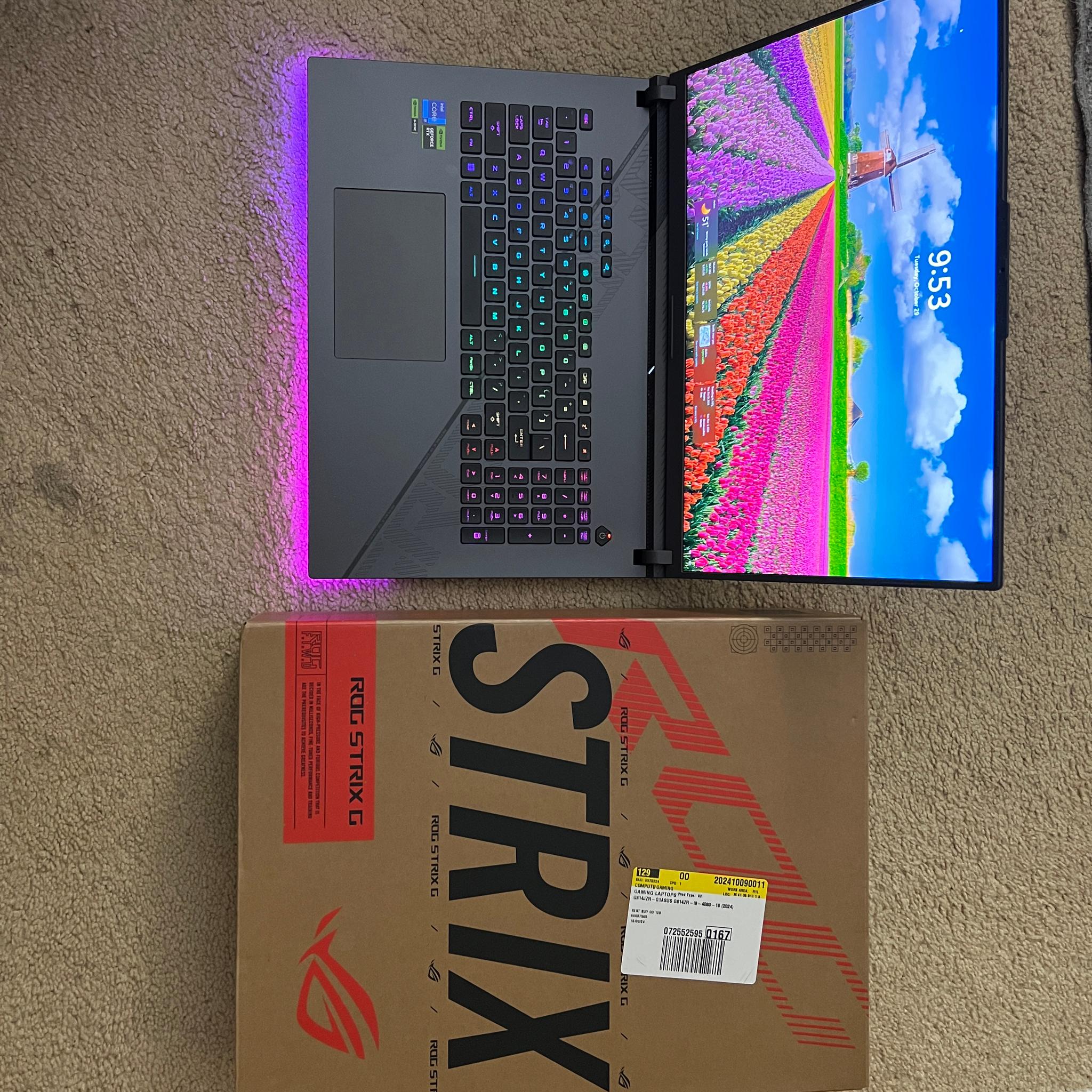 ASUS ROG Strix G18 18” intel i9 14900hx 32gb DDR5 rtx 4080 laptop