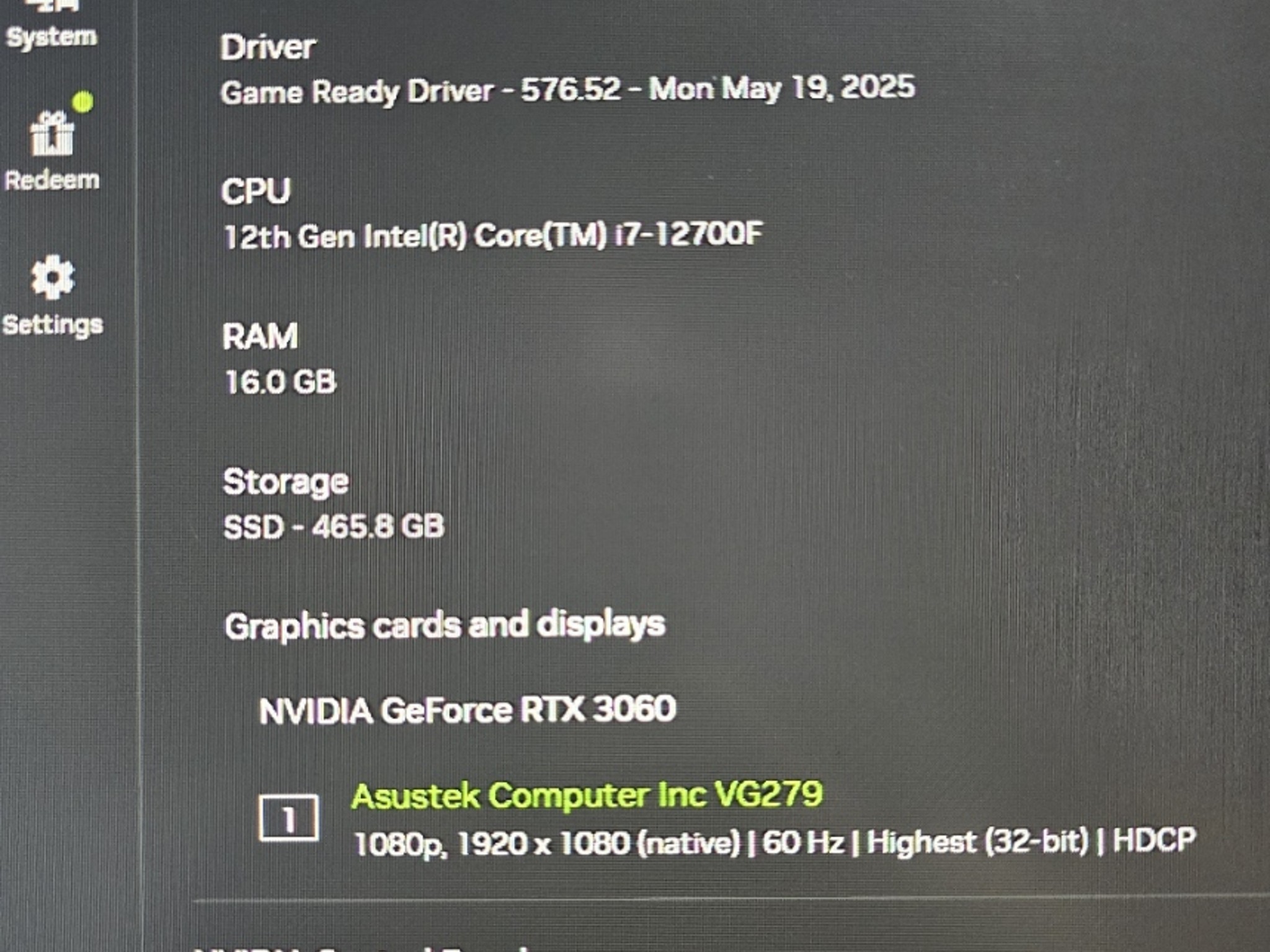 3060 / I7 12700