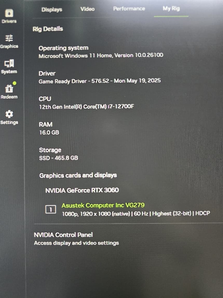 3060 / I7 12700