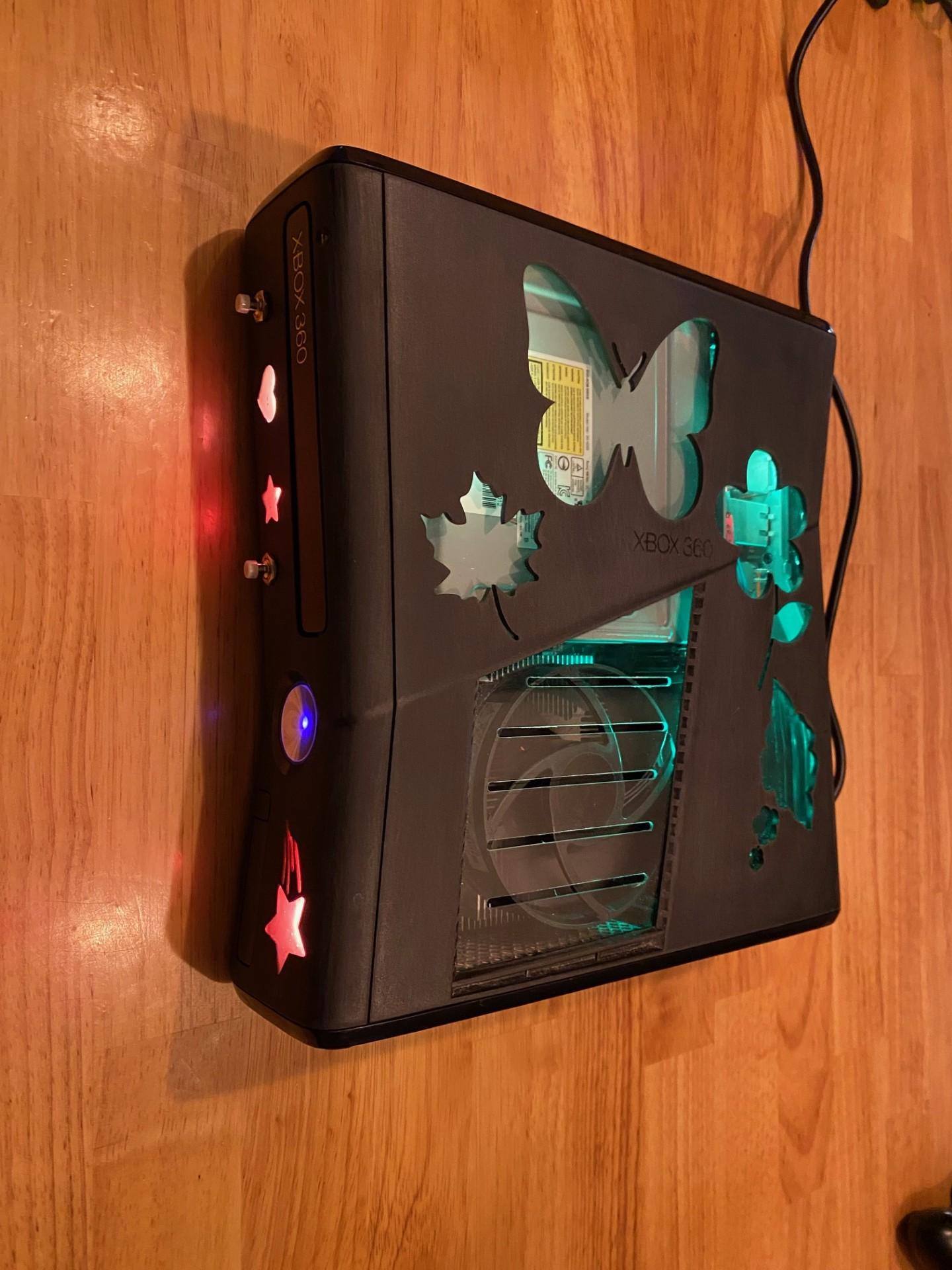 RGH3 Xbox 360 Slim - CASE MODS - Girl themed