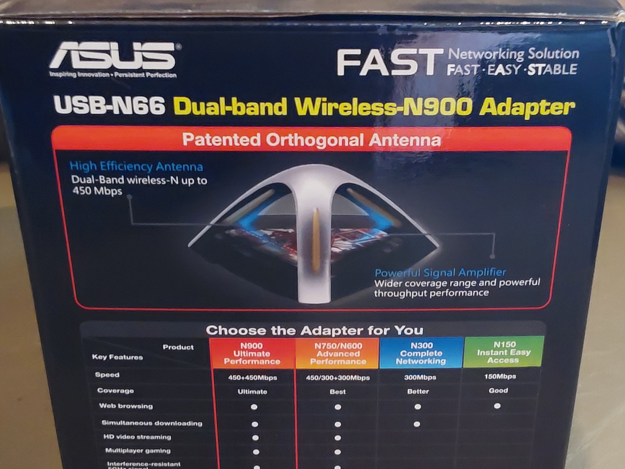 ASUS USB-N66 Dual-band N900 WiFi USB Wireless Adapter