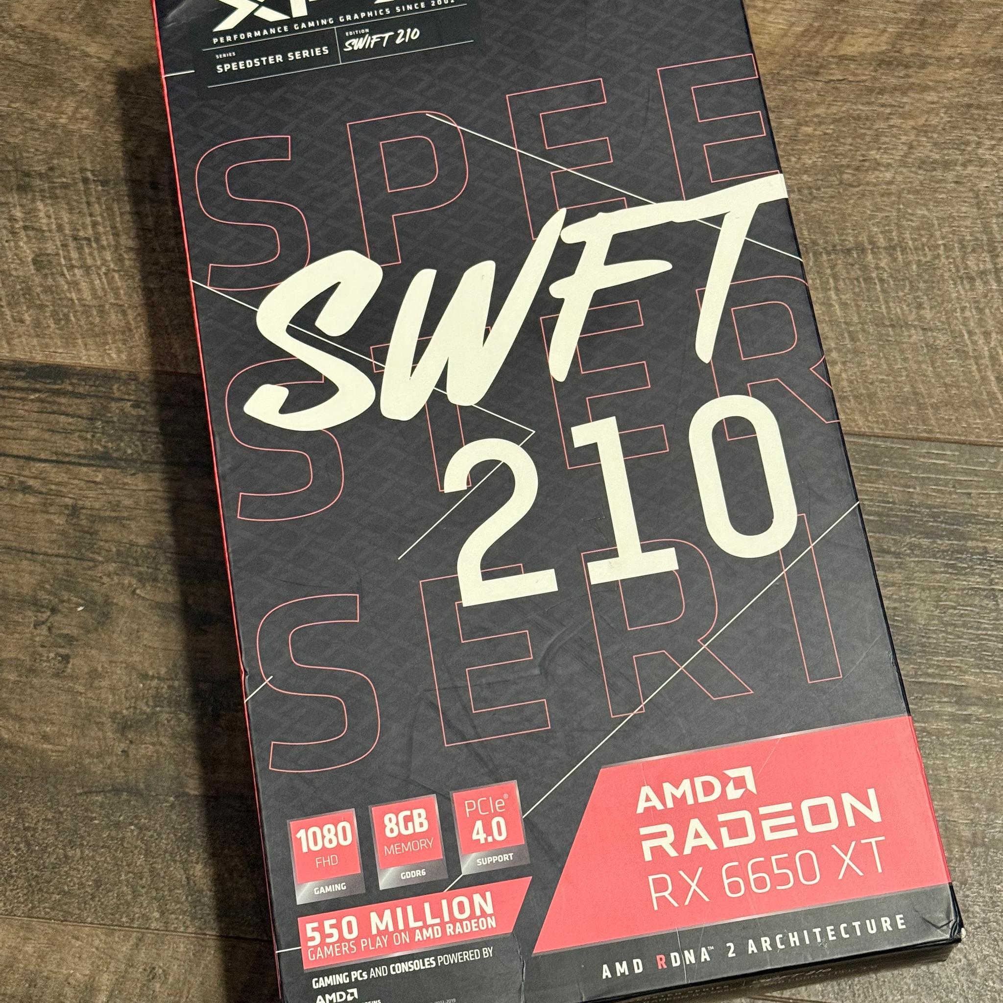Used w/box - XFX Speedster Swift 210 AMD Radeon RX 6650 XT 8GB DDR6 Graphics Card