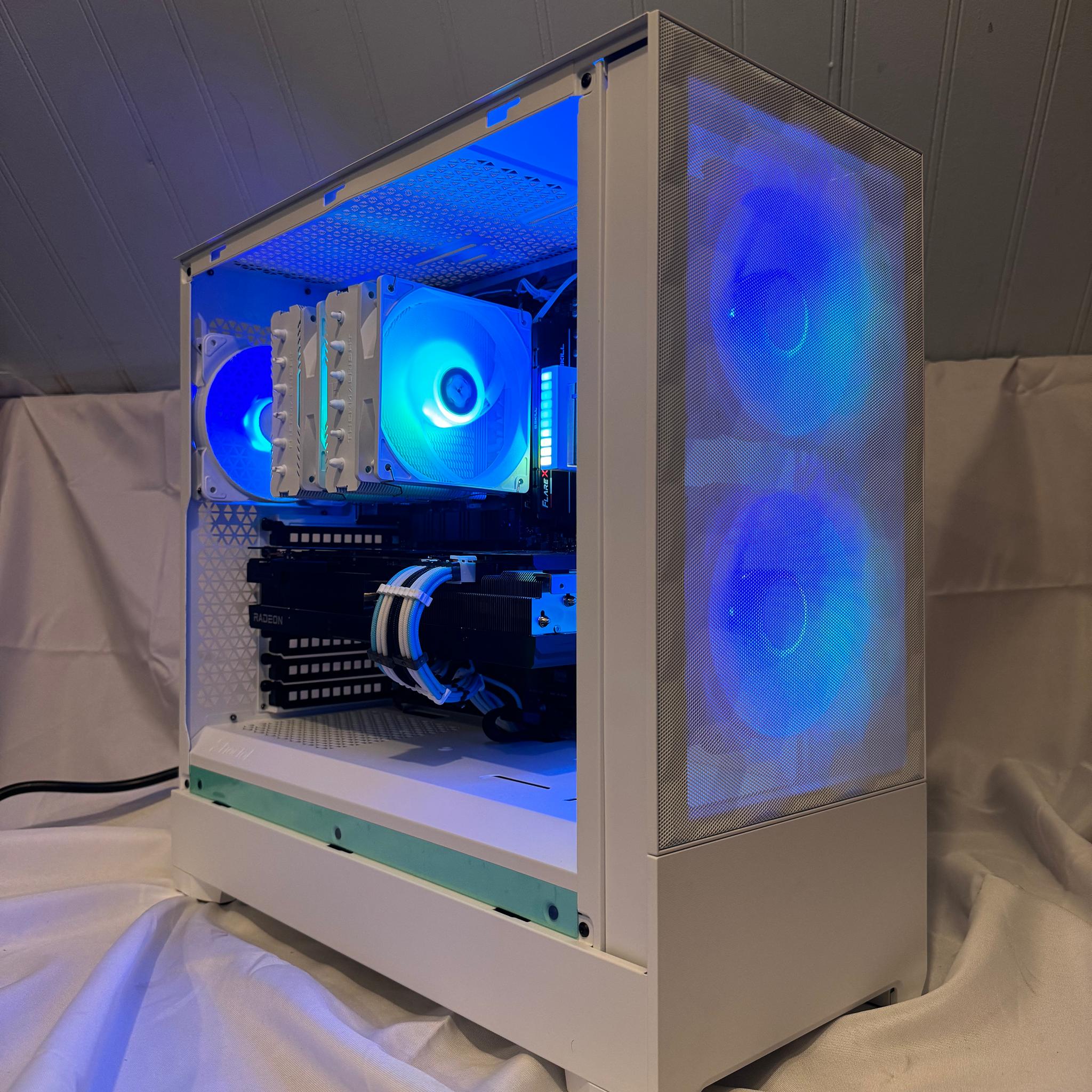 "White Hell-Fighter" 7700x, RX 7900XT, all amd pc with 32gb ram, WI-FI