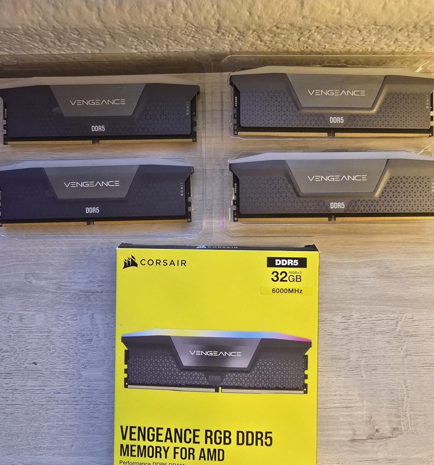 4 X 16 GB Stick of DDR 5 Corsair Vengeance
