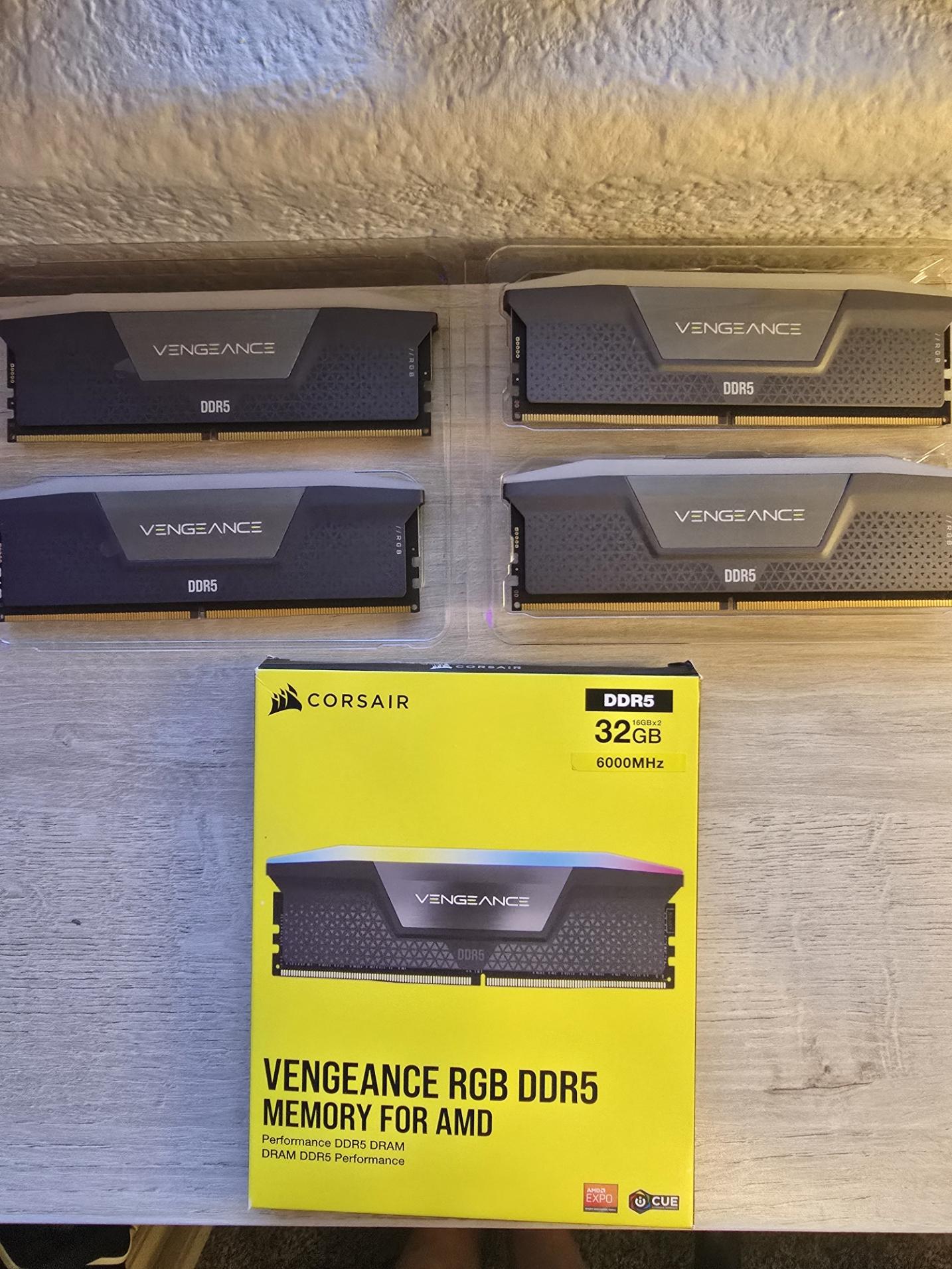 4 X 16 GB Stick of DDR 5 Corsair Vengeance