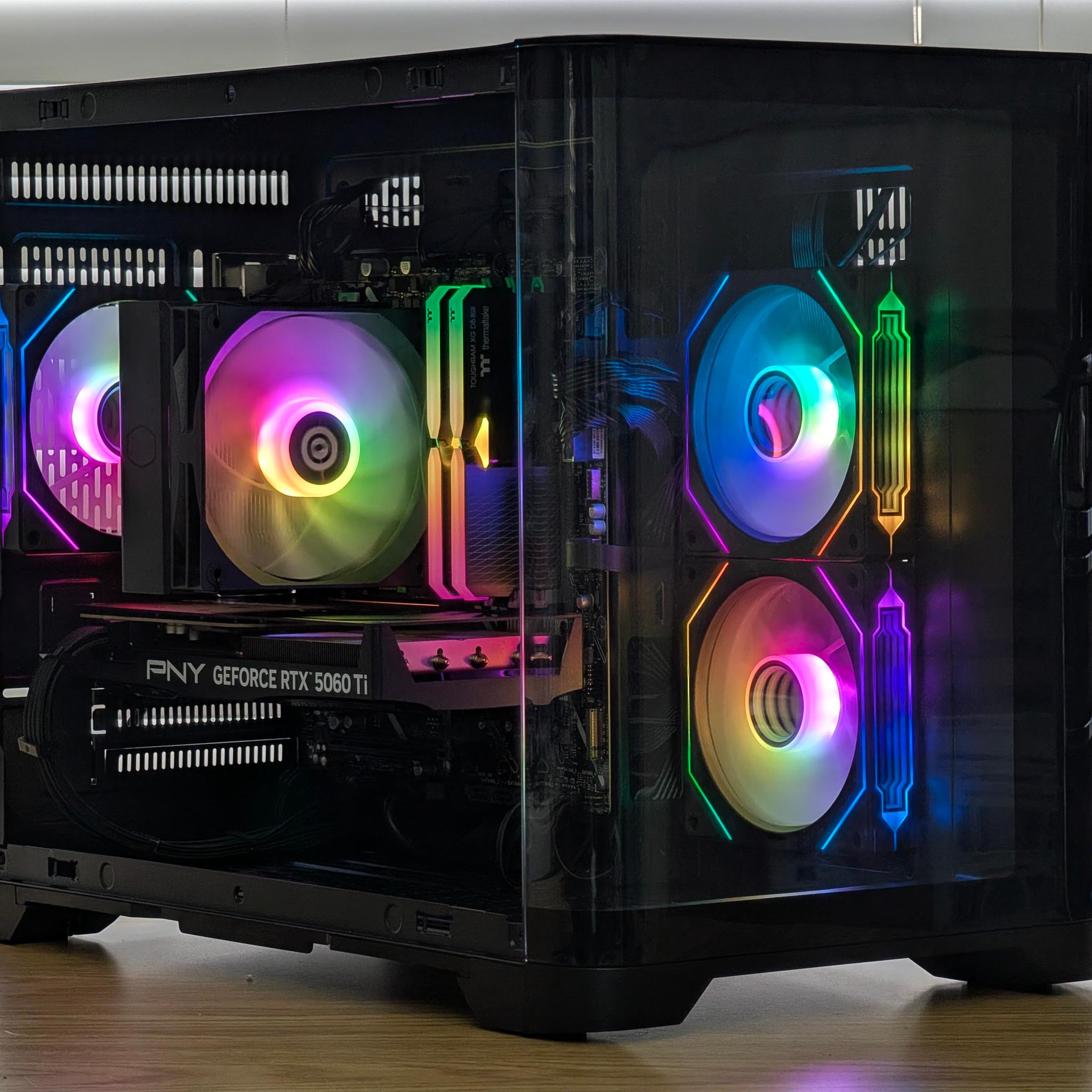 🌈🖤Intel i7-14700F | RTX 5060 Ti 16GB | 32GB DDR5 | Gaming PC🖤🌈
