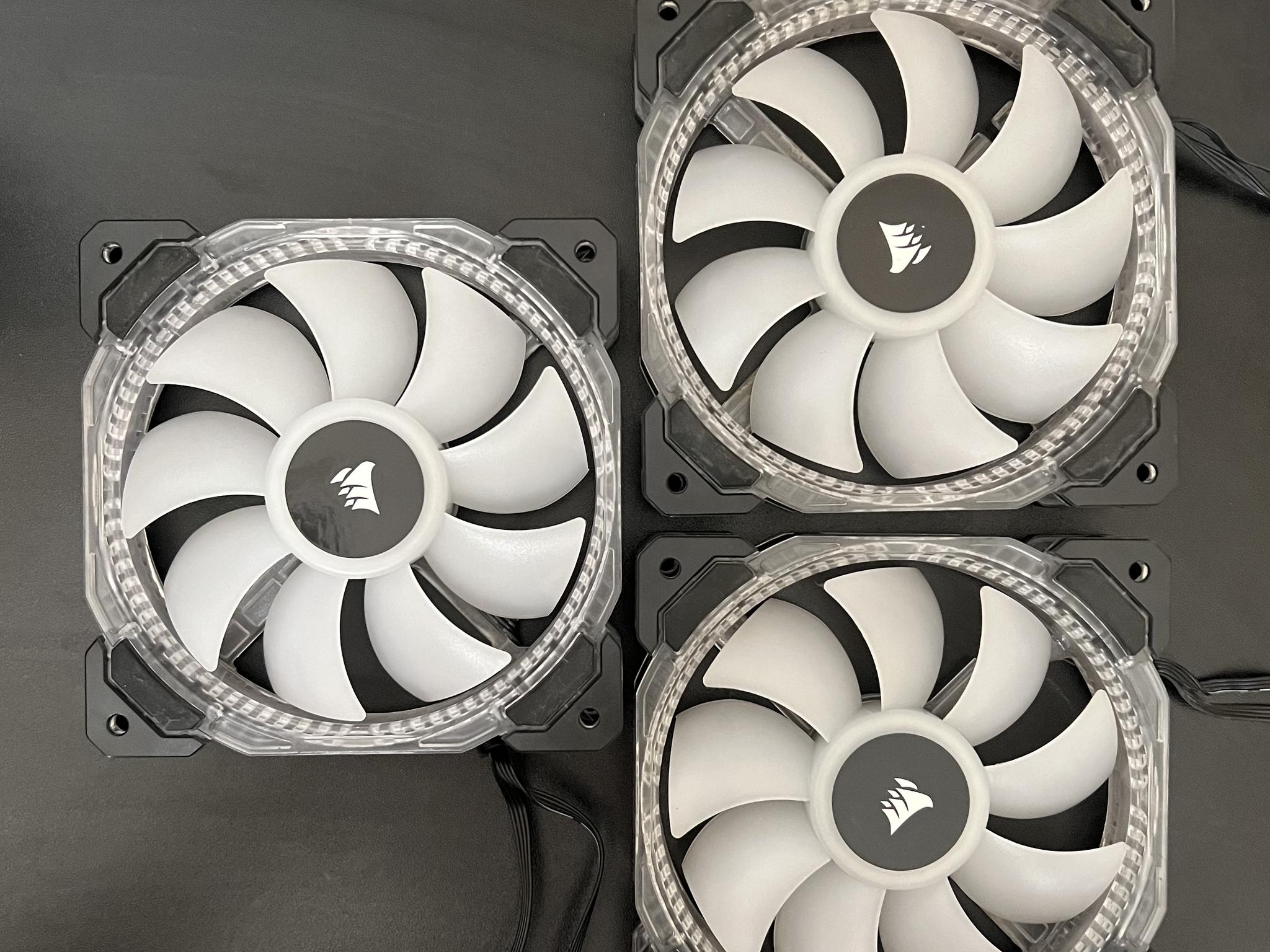 x3 Corsair HD120 RGB LED High Performance 120mm PWM Fans (w/ screws) + RGB Accessories