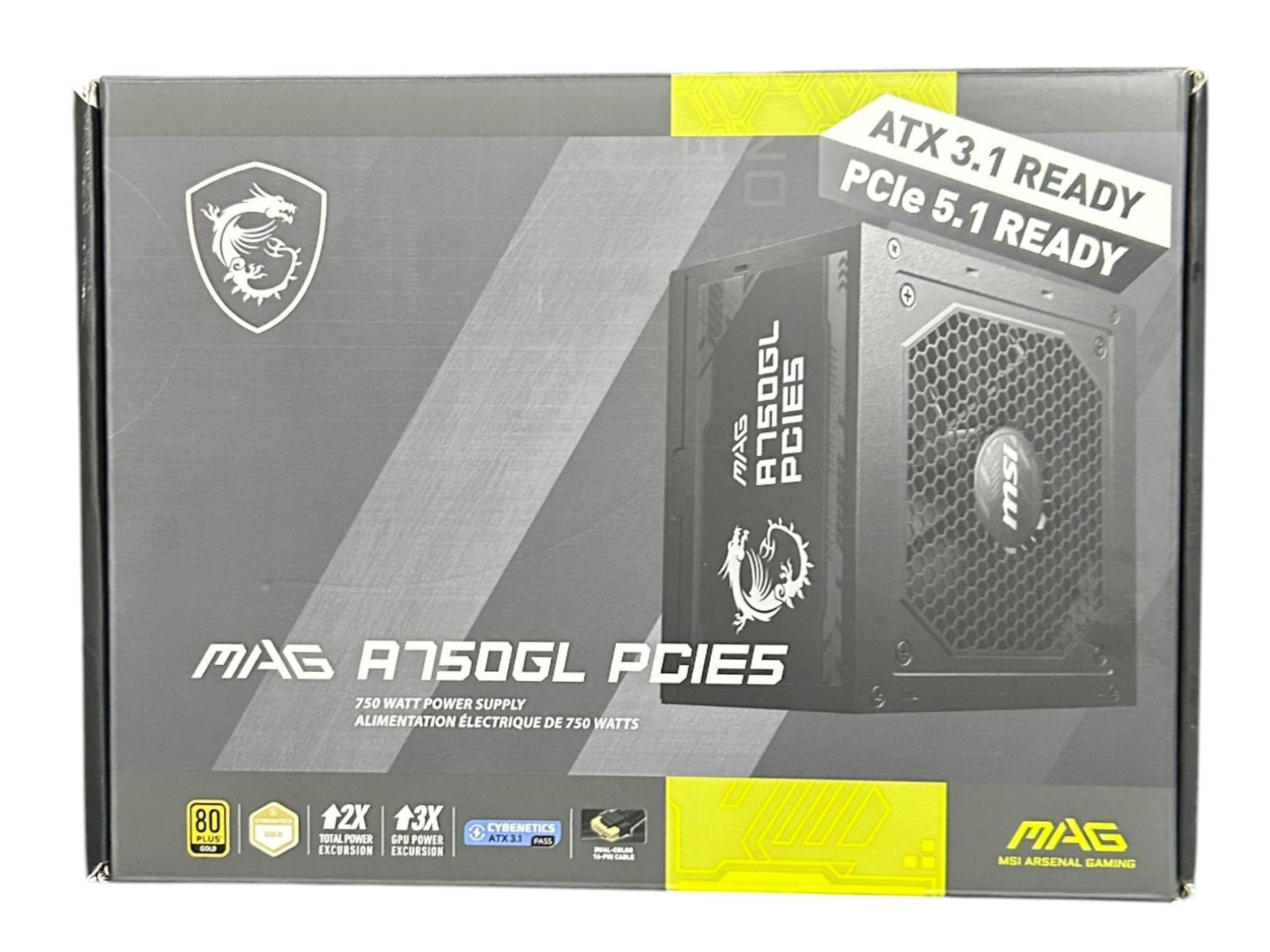 MSI MAG A750GL PCIE5 750 Watt 80 Plus Gold