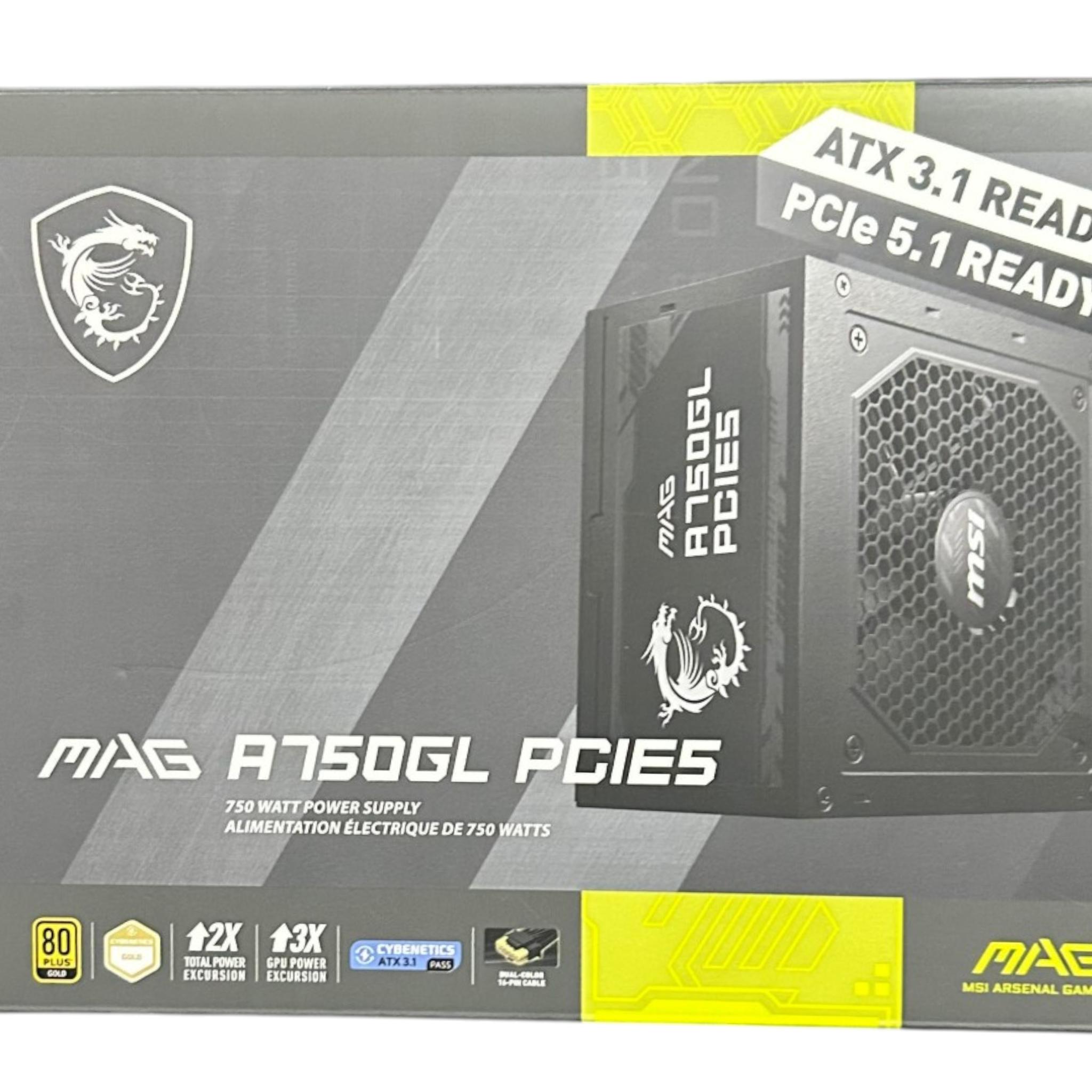 MSI MAG A750GL PCIE5 750 Watt 80 Plus Gold