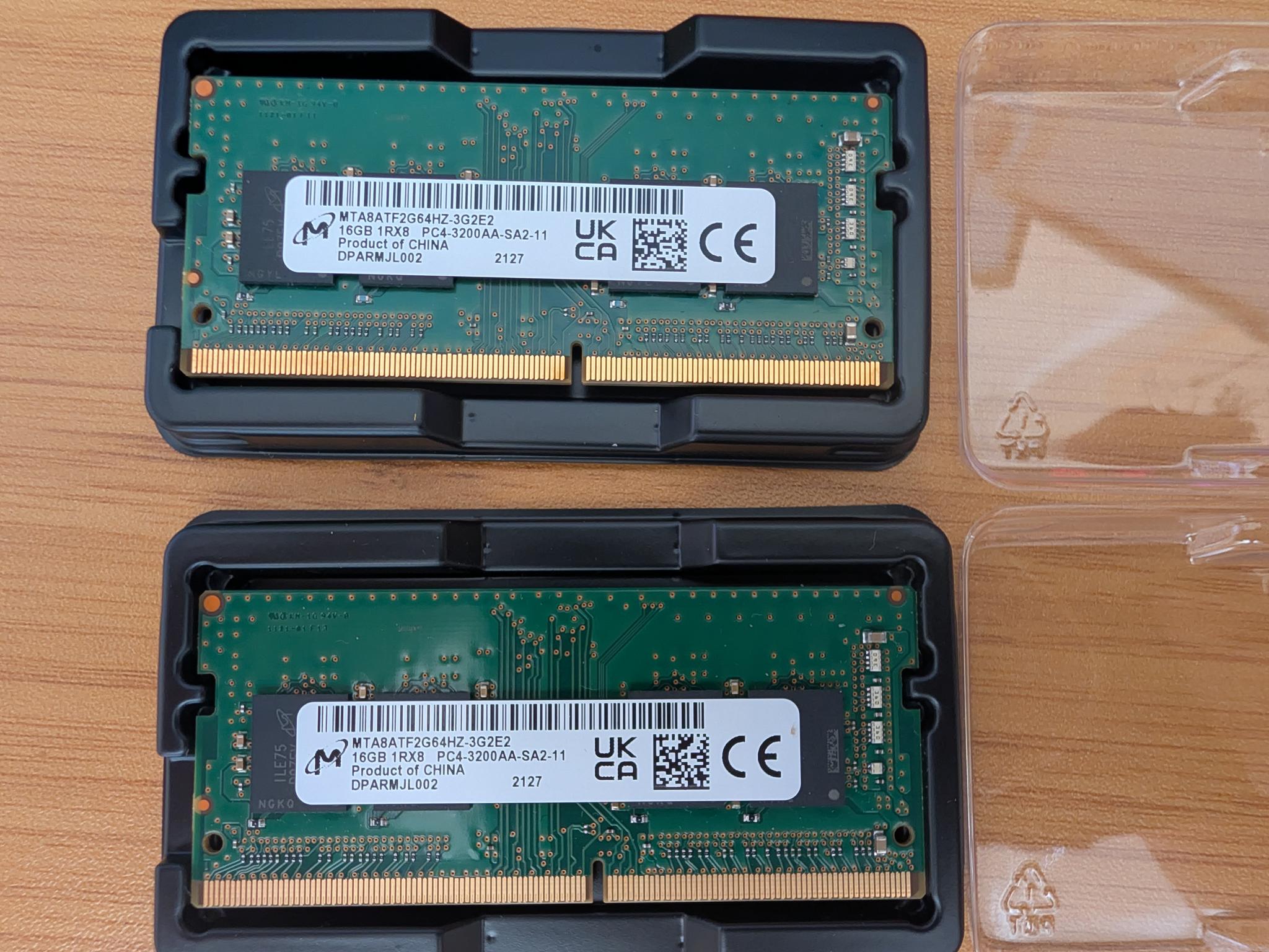 Micron 32GB (2x16GB) DDR4-3200 PC4-3200AA Laptop SO-DIMM Memory Kit | Tested