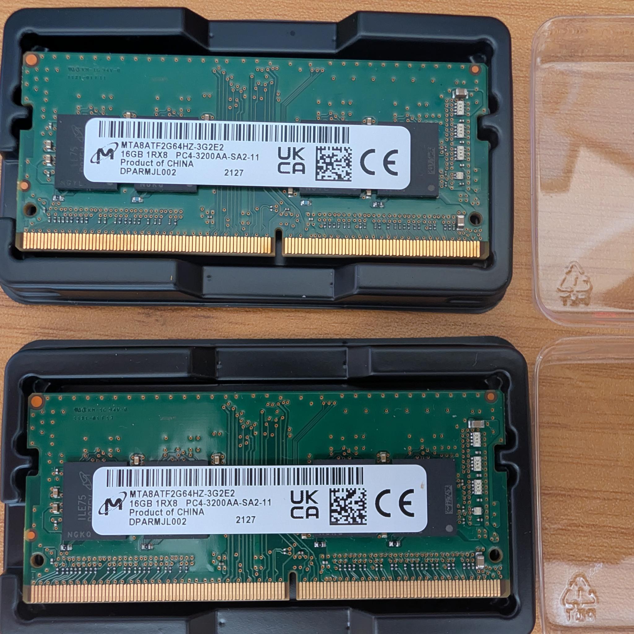 Micron 32GB (2x16GB) DDR4-3200 PC4-3200AA Laptop SO-DIMM Memory Kit | Tested