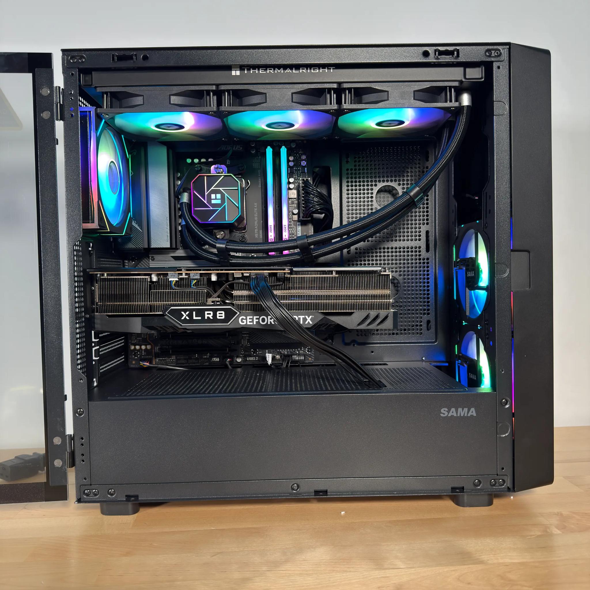 RTX 4080 Ryzen 9800X3D Gaming PC with Customizable Screen