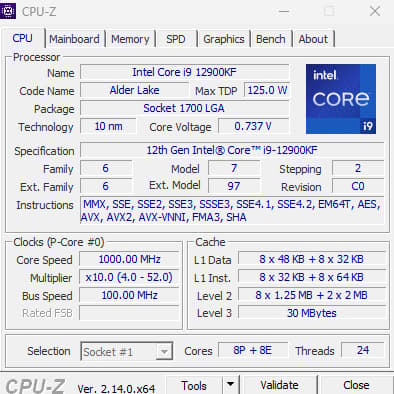 Core i9-12900KF 16 (8P+8E) Cores up to 5.2 GHz Unlocked LGA1700 600 Series Chipset 125W