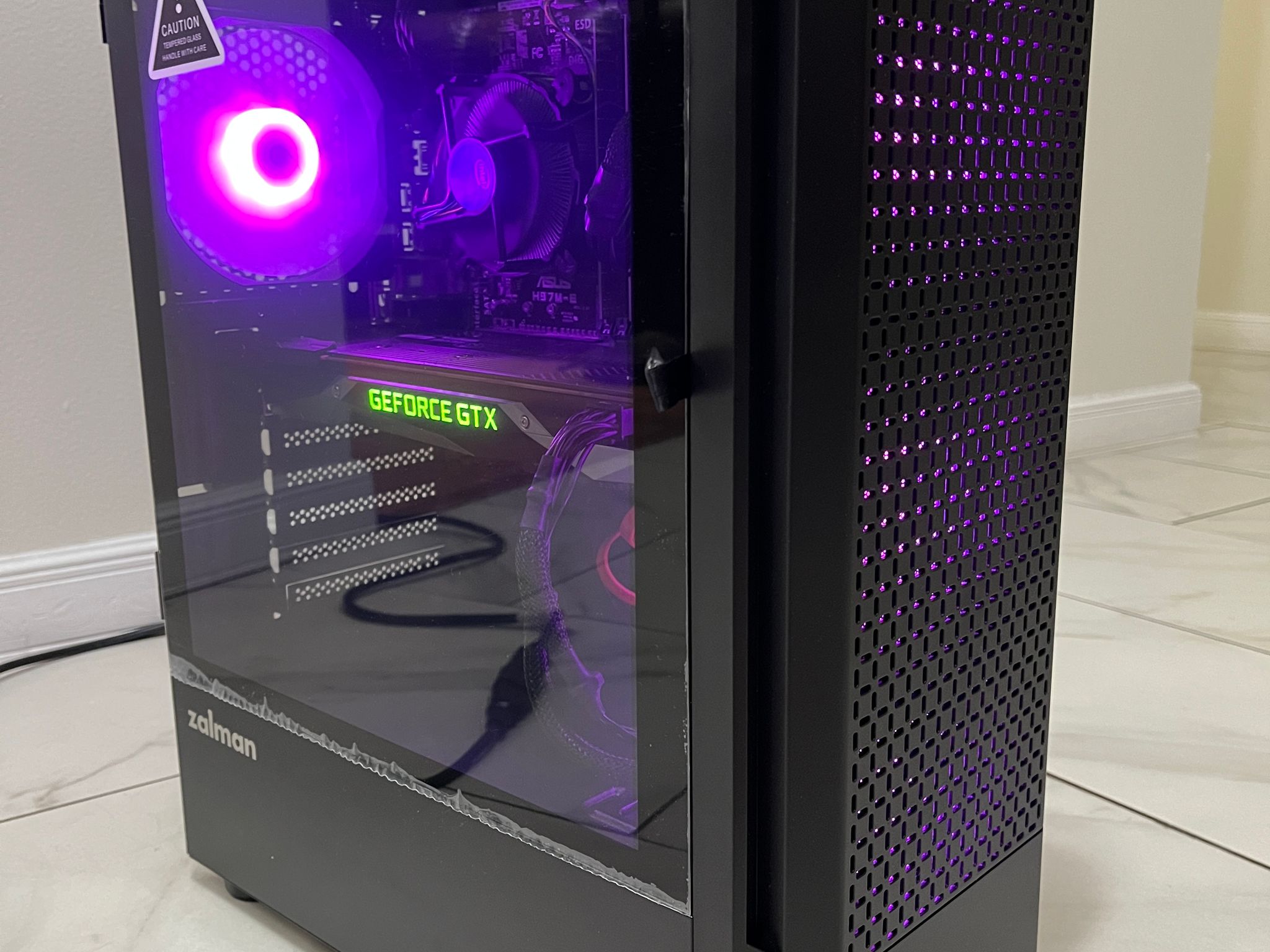 NVIDIA GTX 1080, Intel i7-4790, 16GB RAM, 1.2TB Storage, RGB Gaming PC w/ Wi-Fi & BT