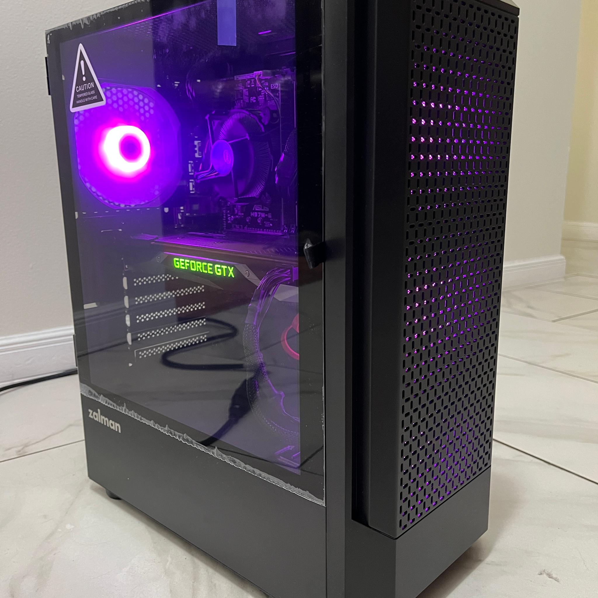 NVIDIA GTX 1080, Intel i7-4790, 16GB RAM, 1.2TB Storage, RGB Gaming PC w/ Wi-Fi & BT