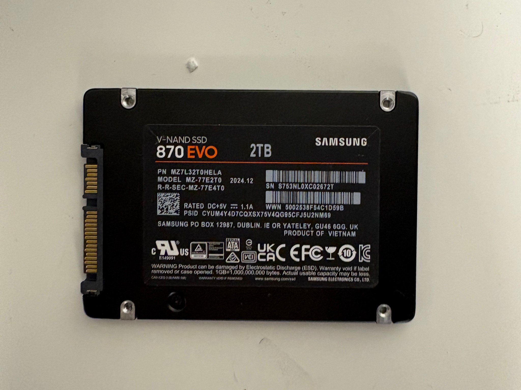 Samsung 870 EVO 2TB SATA SSD