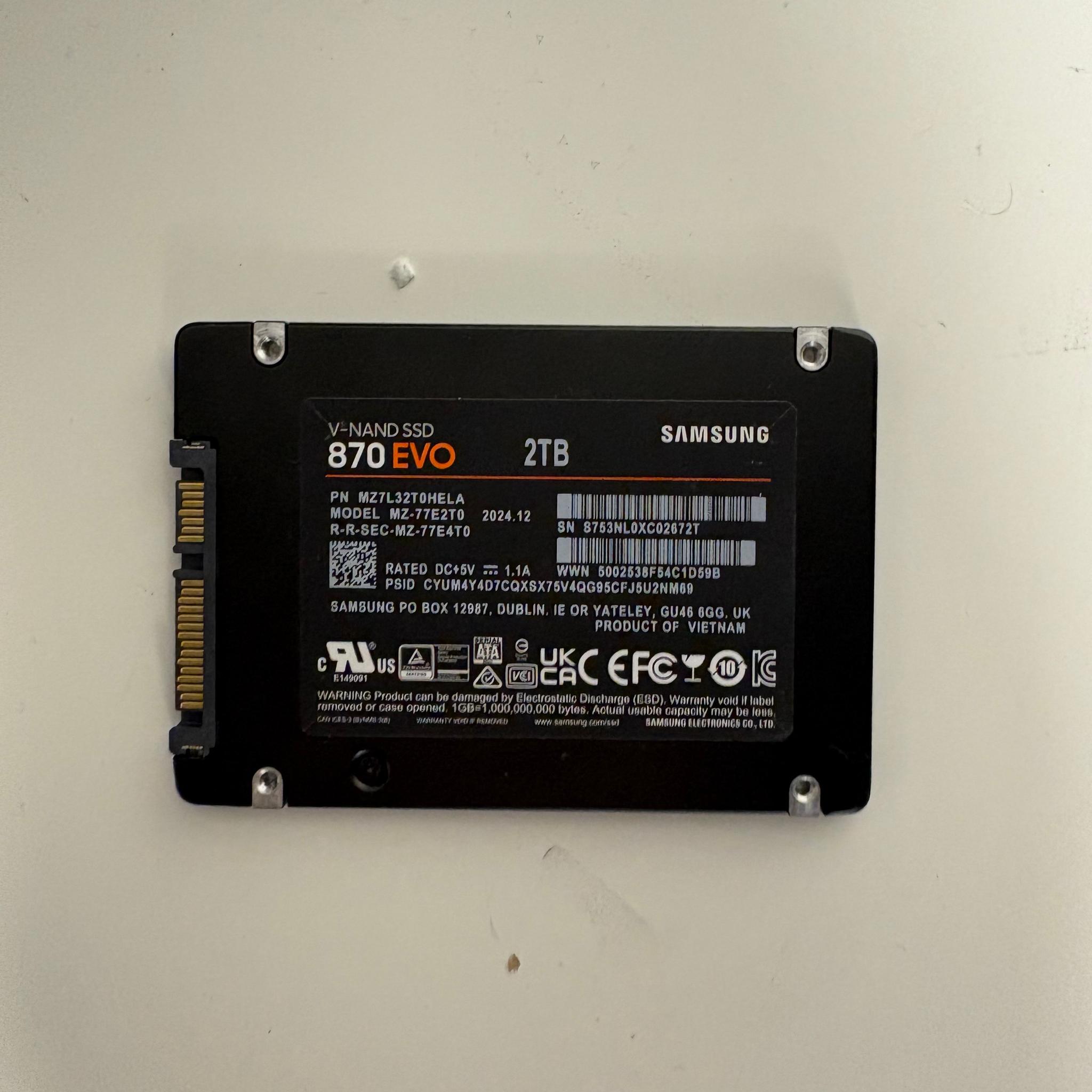 Samsung 870 EVO 2TB SATA SSD