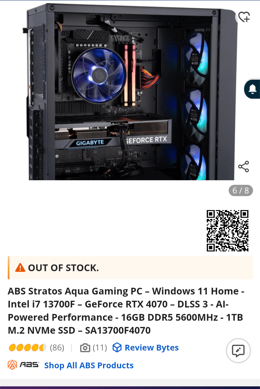 ABS Stratos Aqua Gaming PC – Windows 11 Home - Intel i7 13700F – GeForce RTX 4070