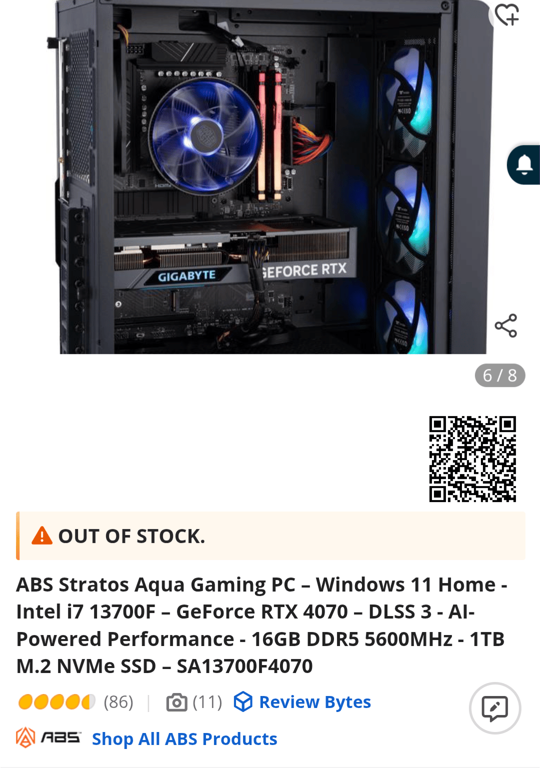 ABS Stratos Aqua Gaming PC – Windows 11 Home - Intel i7 13700F – GeForce RTX 4070