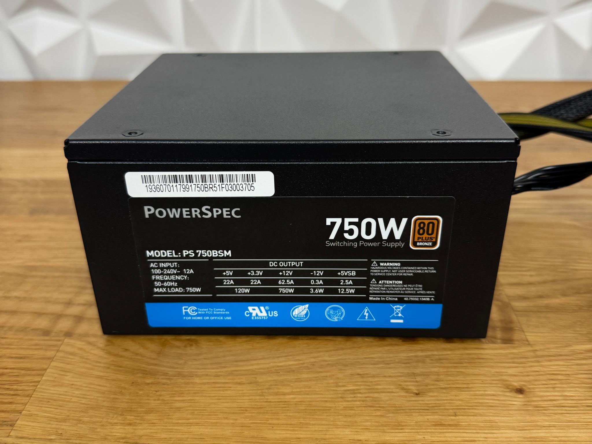 PowerSpec PS750BSM 750W 80+ Bronze 4x PCIE Semi-Modular Gaming PC ATX12V PSU