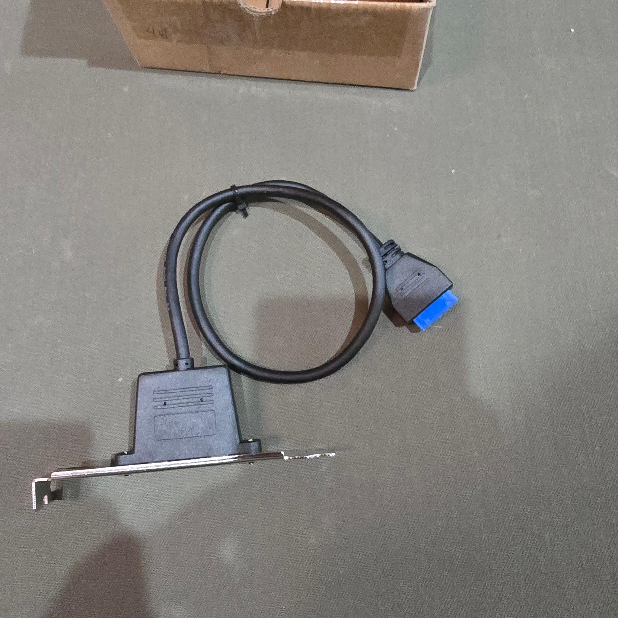 5Gbps 19/20Pin USB3.0 Motherboard to Dual Ports USB-C Type-C Female PCI-E Back Panel Cable 50cm