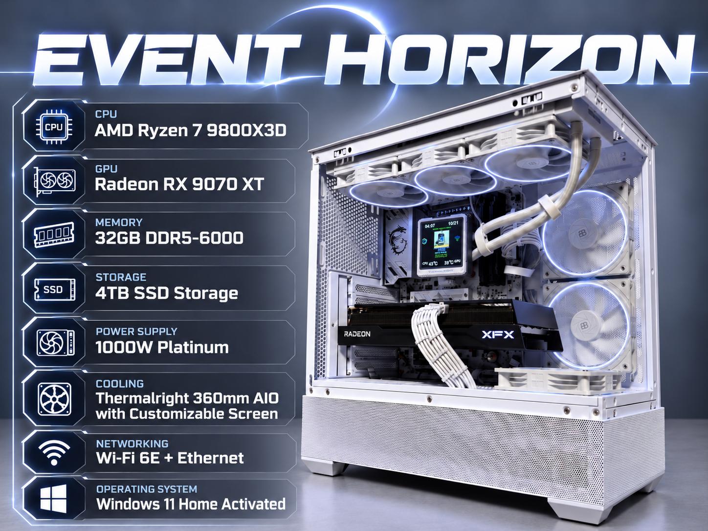 Radeon RX 9070 XT Custom Gaming PC - Ryzen 7 9800X3D, 32GB RAM