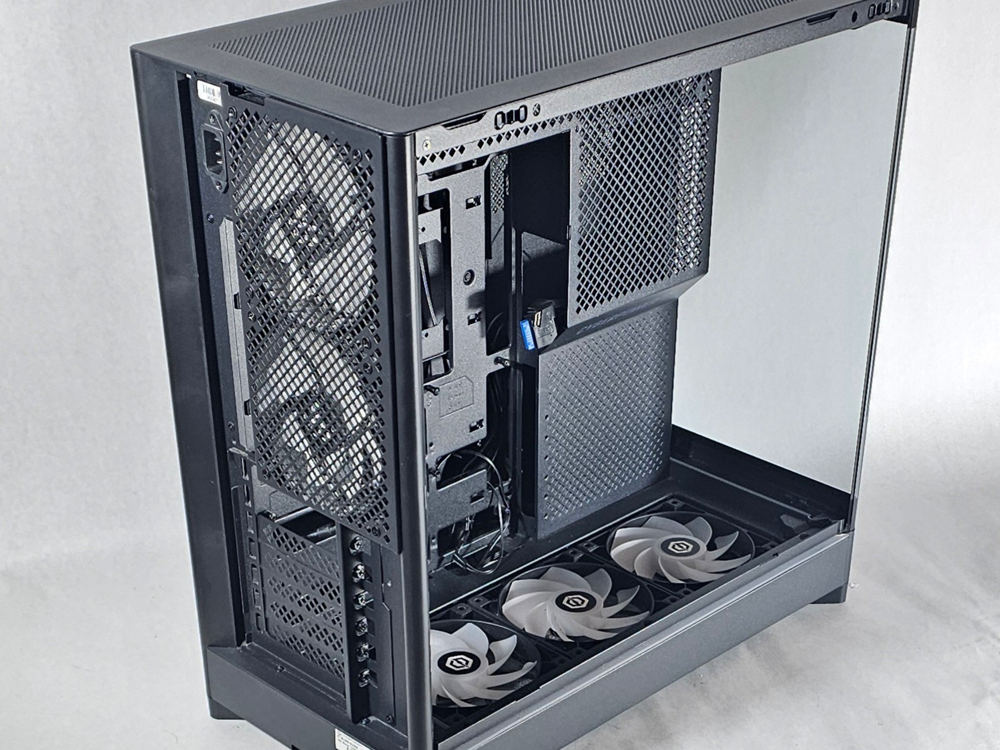 Black CyberPowerPC PC Case with Tempered Glass w/ 5 Fans