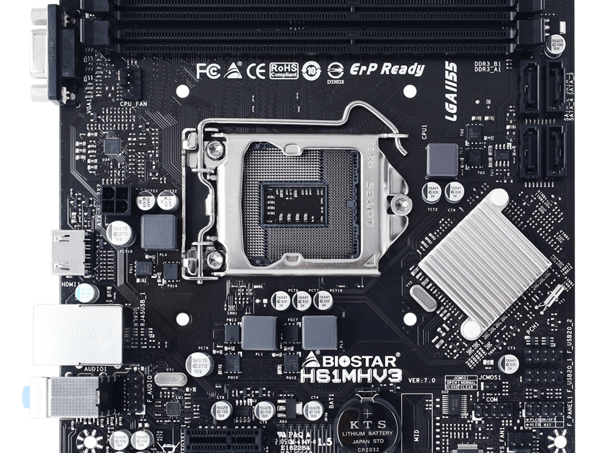 Biostar H61MHV3 Intel H61 LGA 1155 MicroATX Desktop Motherboard