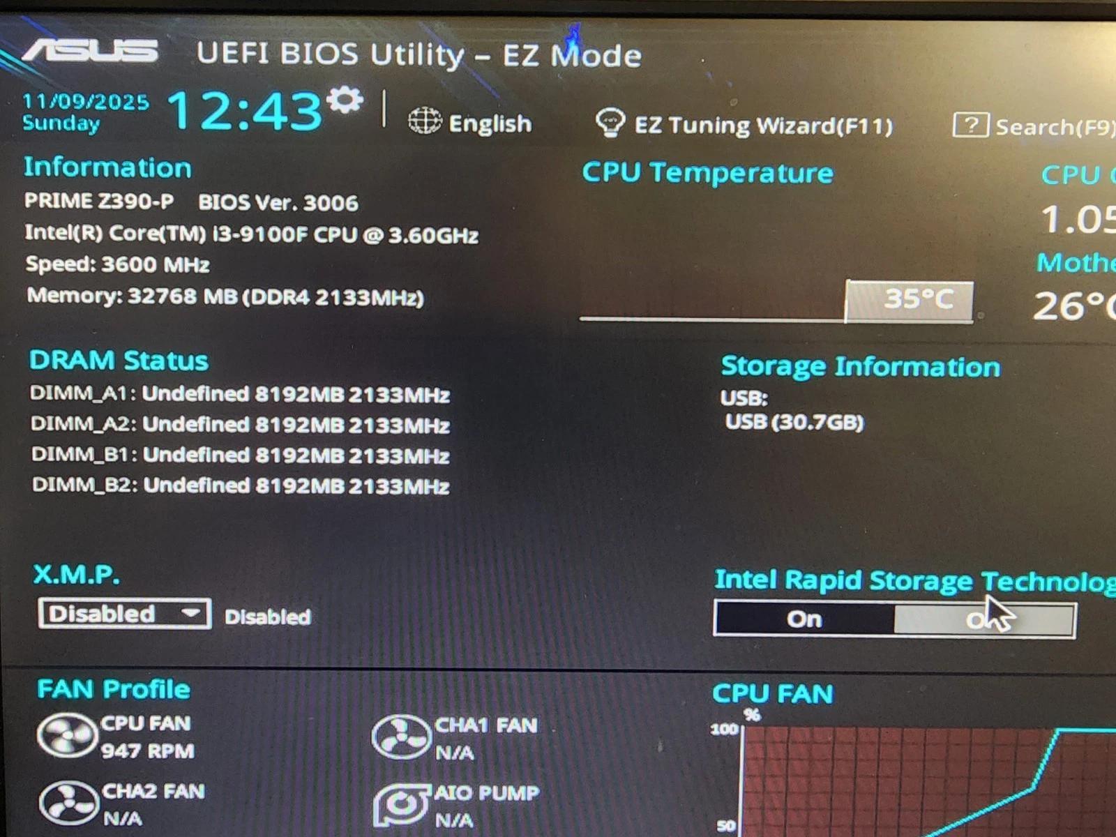 UPDATED BIOS ASUS Prime Z390-P DDR4 LGA1151 ATX Motherboard