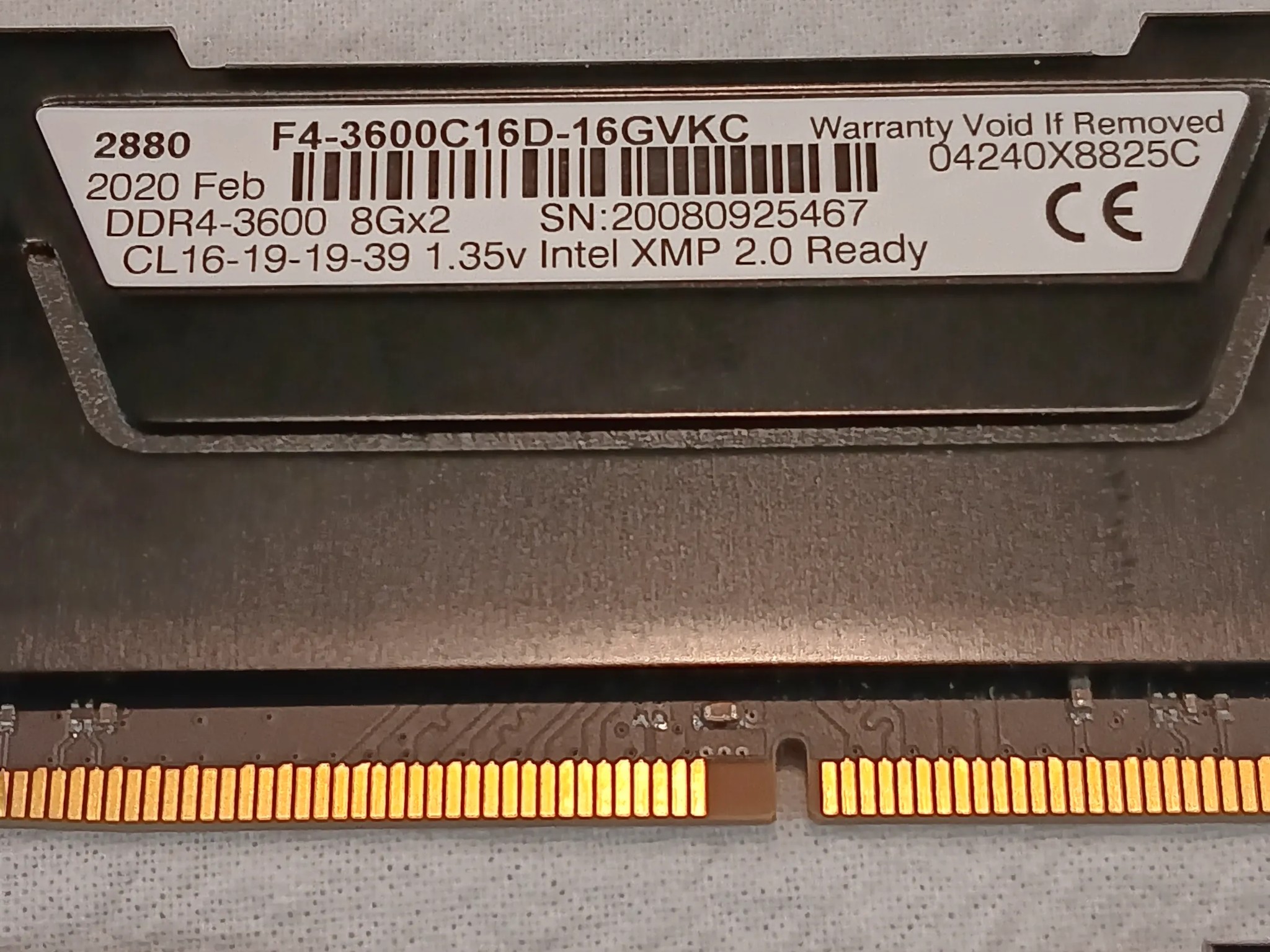 GSkill Ripjaws DDR4-3600 16GB (2X8GB) RAM Ex Condition