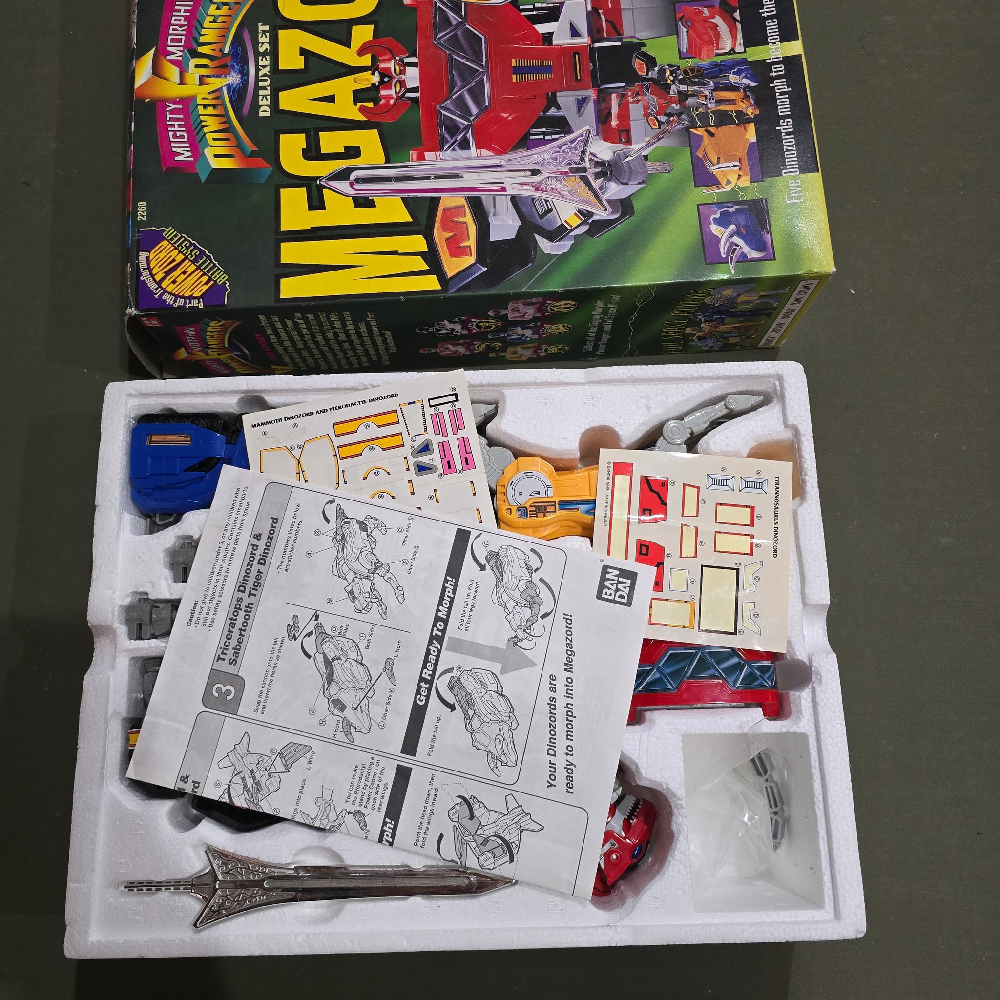 Vintage Mighty Morphin Power Rangers Megazord Deluxe Set 1993 Bandai Open Box 2260 Original