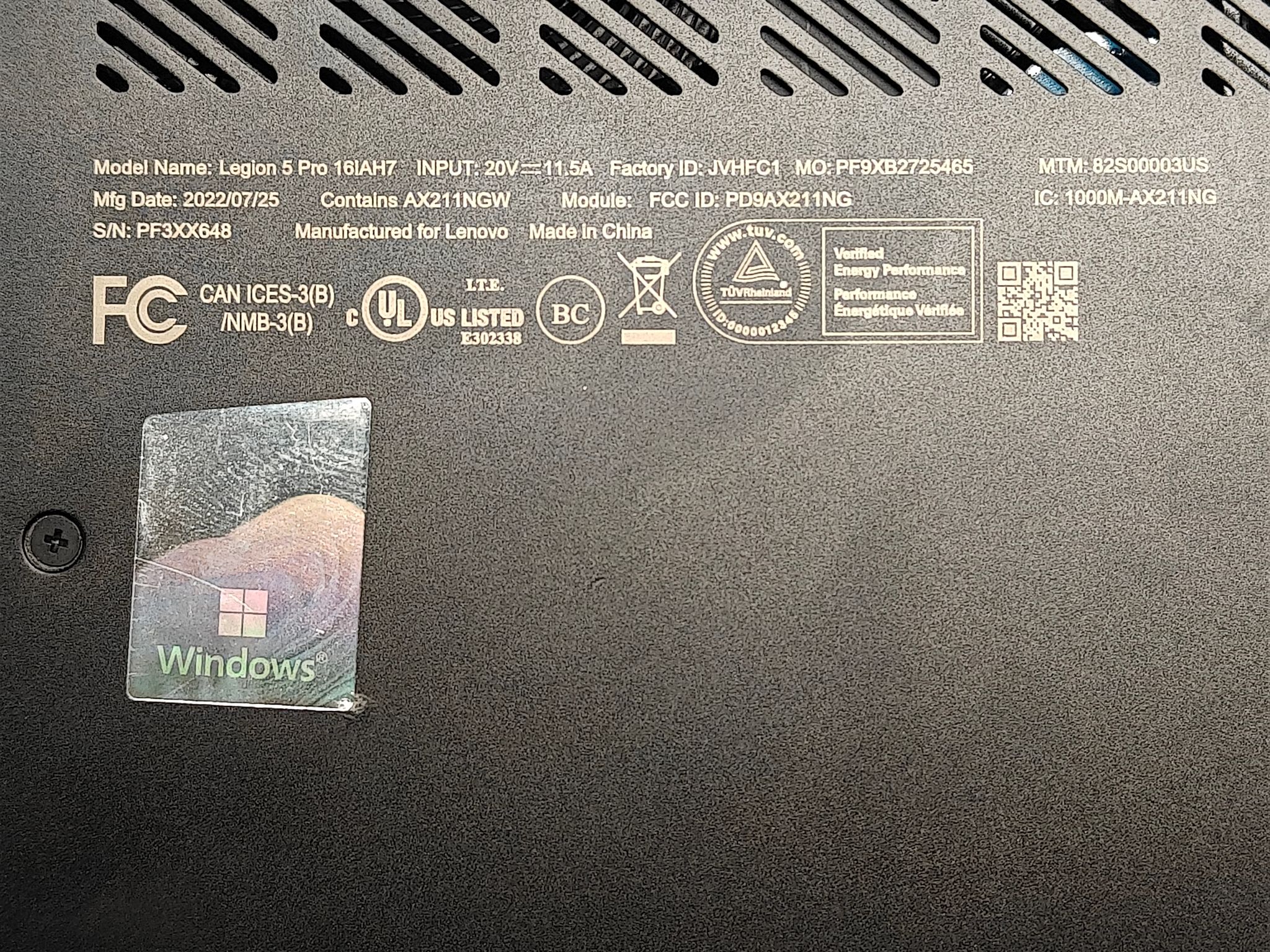 *New Battery* Lenovo Legion 5 Pro i7-12700H • RTX 3050 Ti • 16GB RAM • 512GB SSD • 165Hz