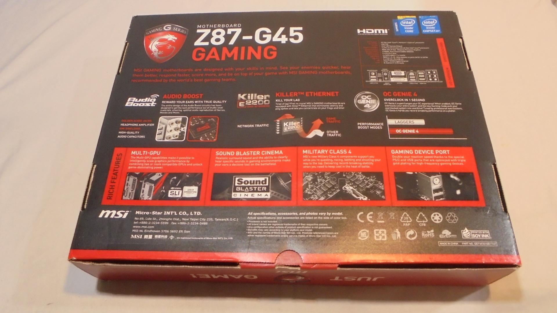 MSI-Z87 G45-Gaming/Intel I-7/16GB Gaming combo In Original Box