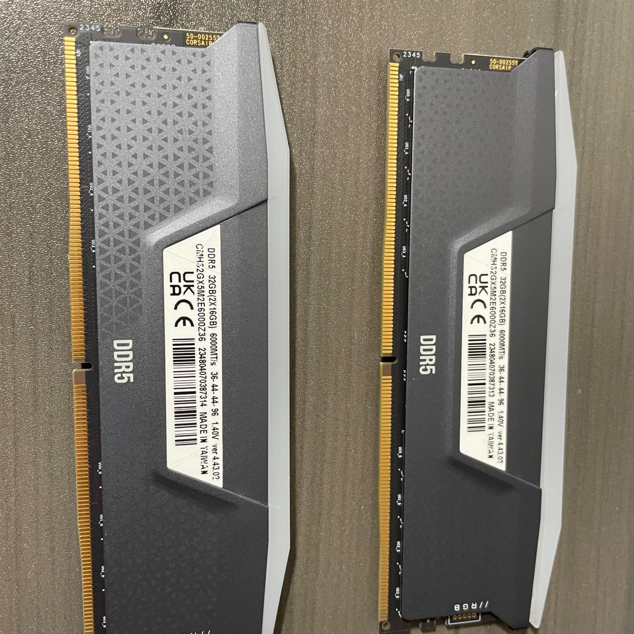 LIKE NEW Corsair Vengeance RGB DDR5 32GB (2x16GB) 6000Mhz CL36