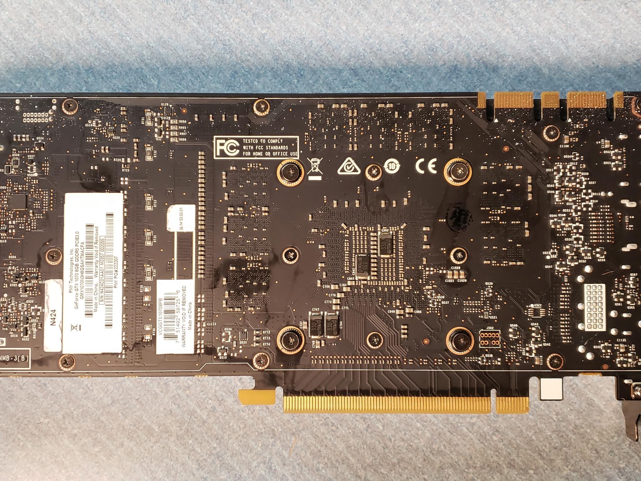 PNY GTX 1070 graphics card.