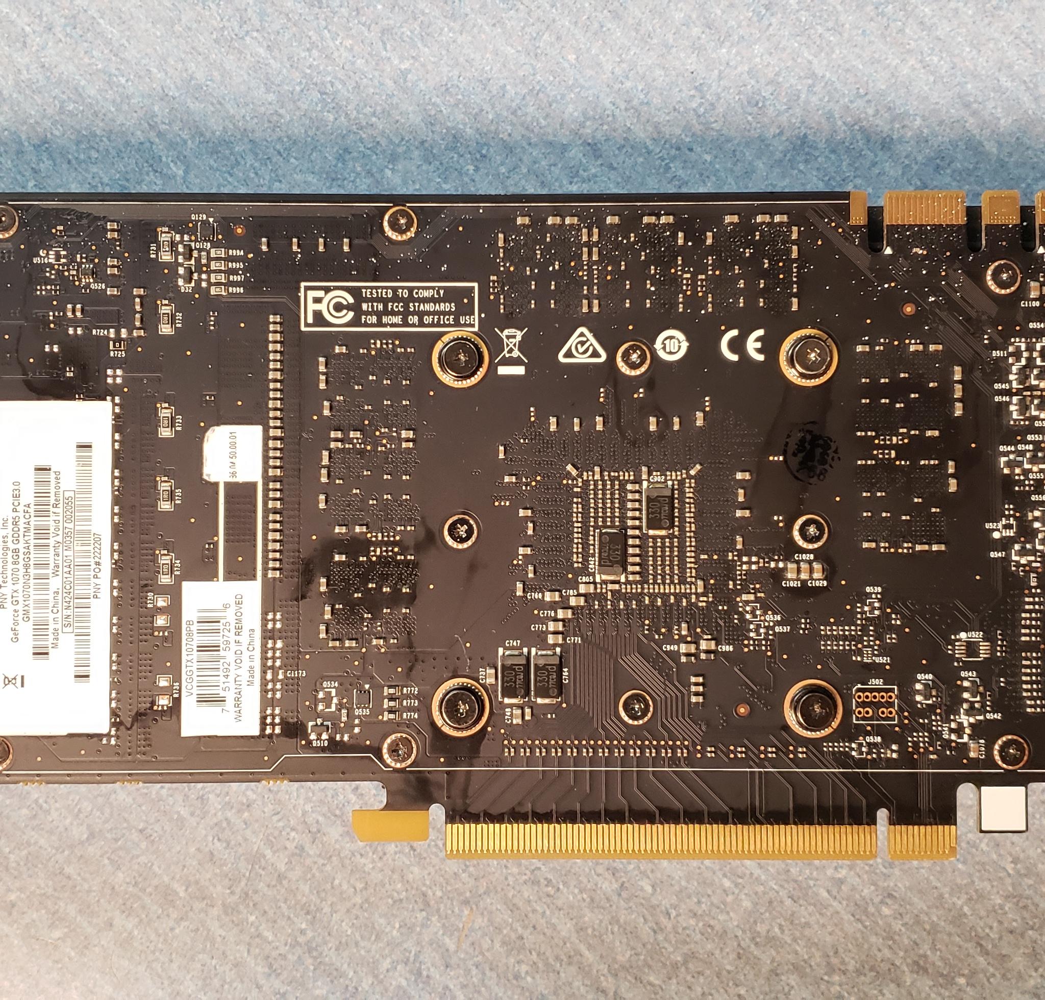 PNY GTX 1070 graphics card.