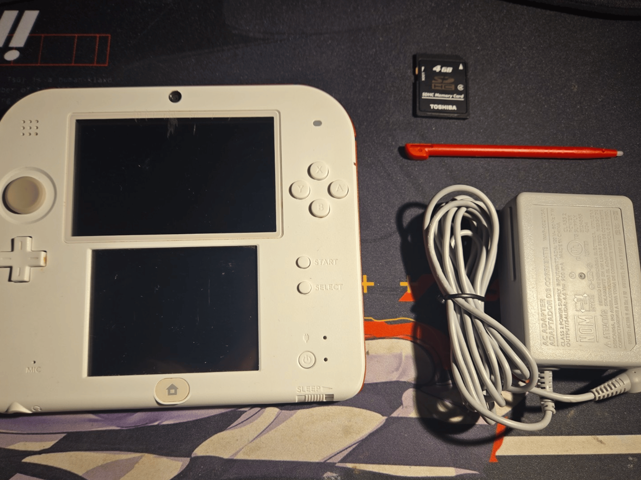 CUSTOM REFURBISHED Nintendo 2DS White/Red Handheld Console, NSMB2 Edition