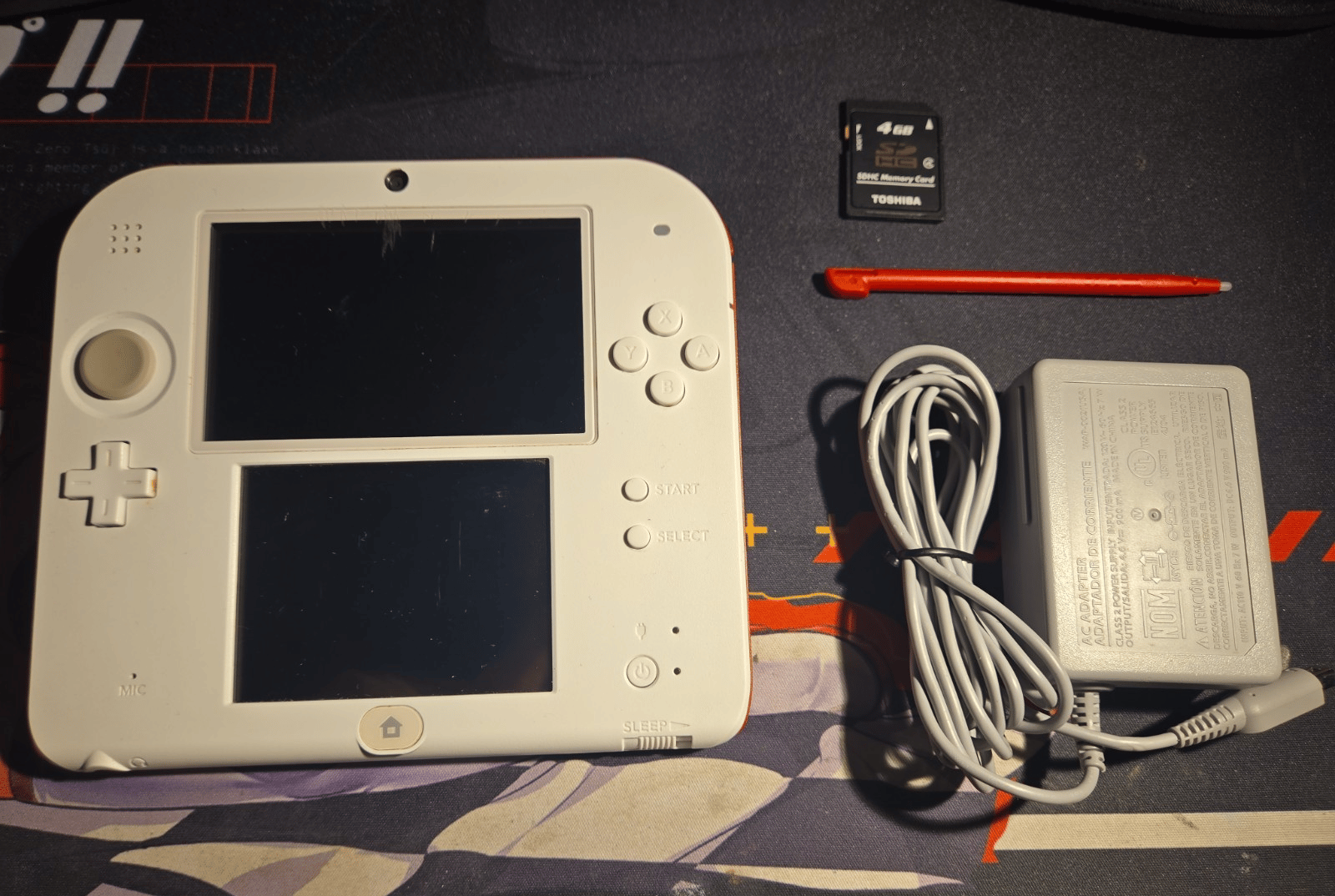 CUSTOM REFURBISHED Nintendo 2DS White/Red Handheld Console, NSMB2 Edition