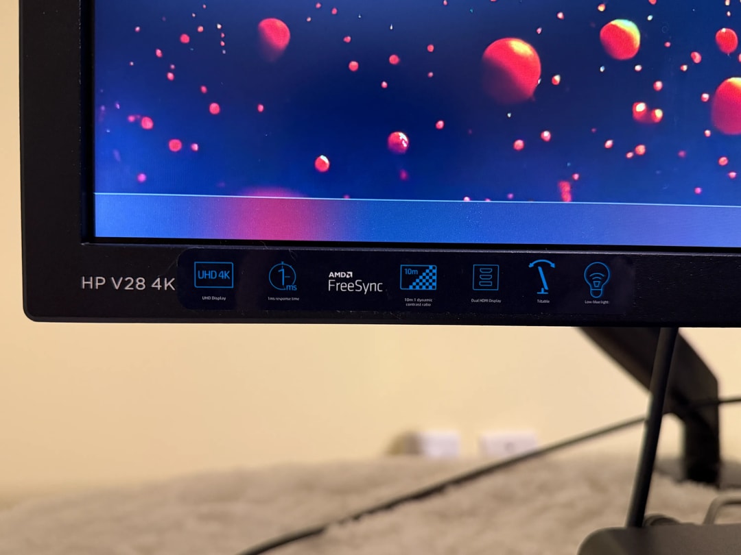 🖥️ HP V28 4K Monitor – 4K UHD | 60 Hz | 1 ms Response | AMD