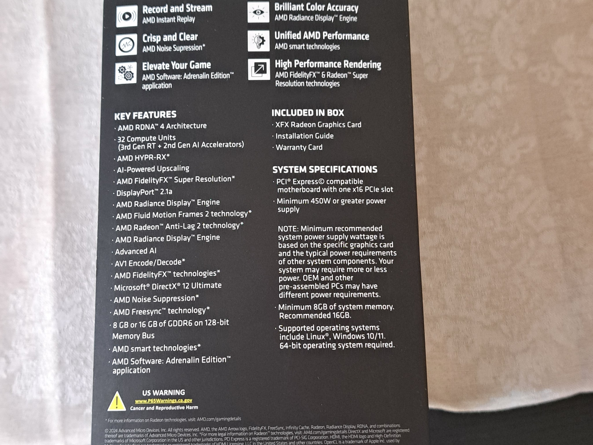 XFX Swift RX 9060 XT 16GB - New in opened box