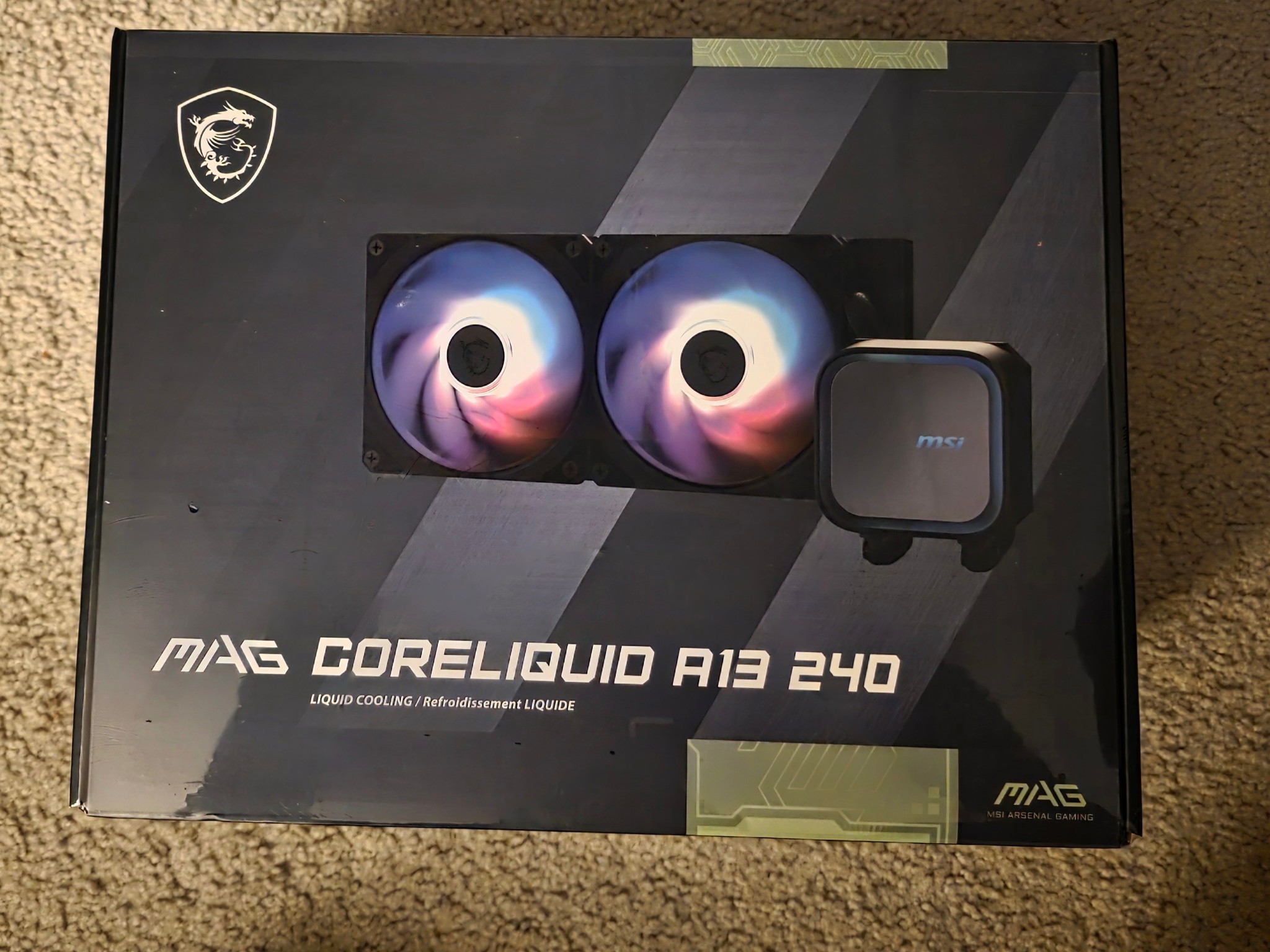 MSI MAG Coreliquid A13 240 Black ARGB AIO Cooler LGA 1700/1851/AM5/AM4 Sockets Brand New Sealed