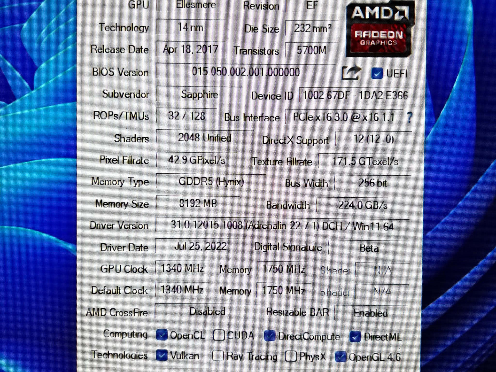 Sapphire RX 570 NITRO+ 8GB GDDR5