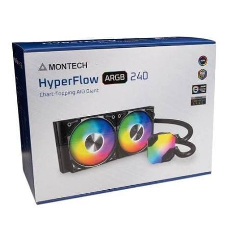 Montech Hyper Flow ARGB 240mm All in One Liquid CPU Cooling Kit - Black