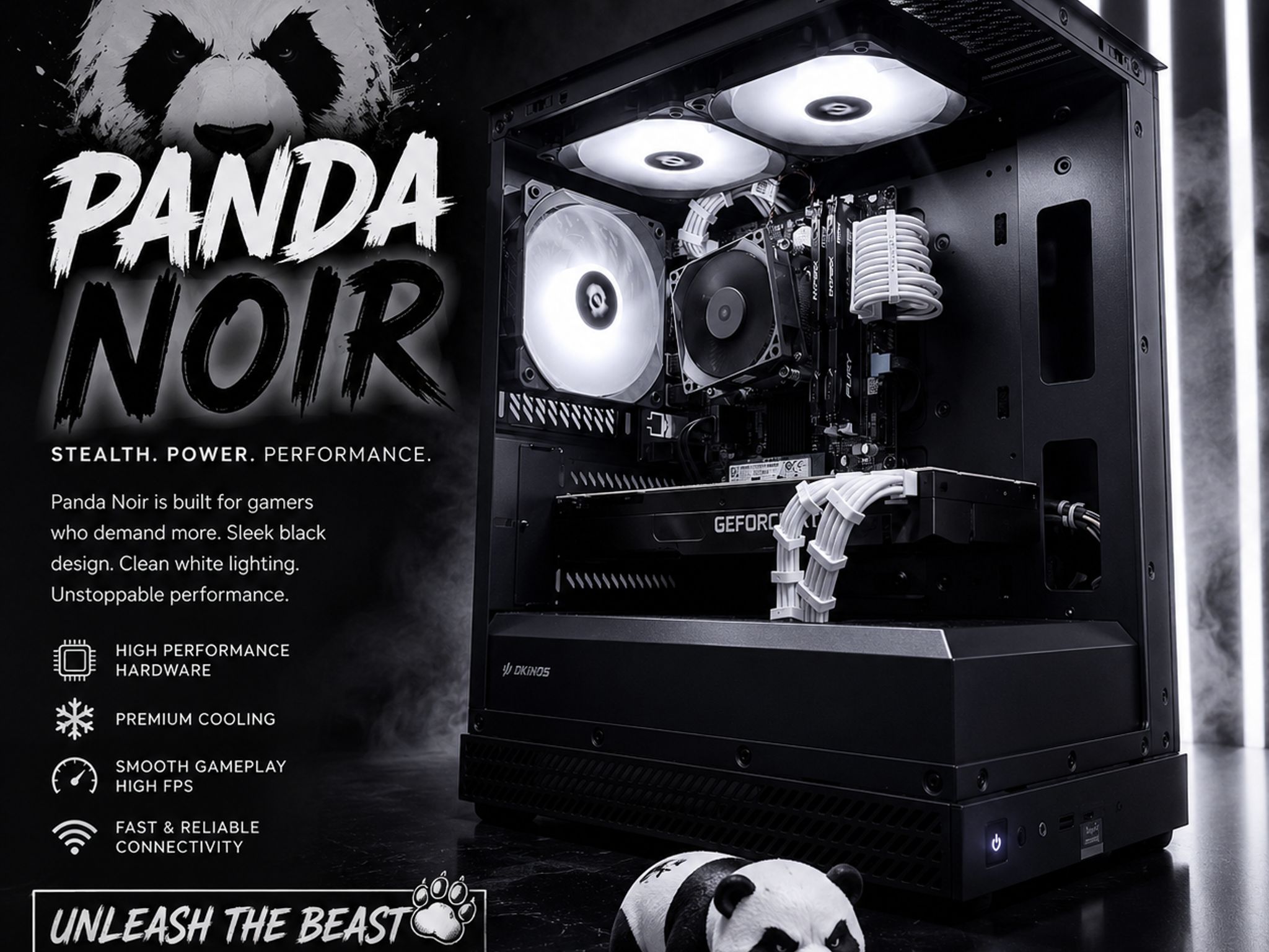 ⚫️"Panda Noir"⚪️| 4k Gaming | RTX 2080 Super | Intel i7 9700 | 16GB Ram | 1.5TB Storage